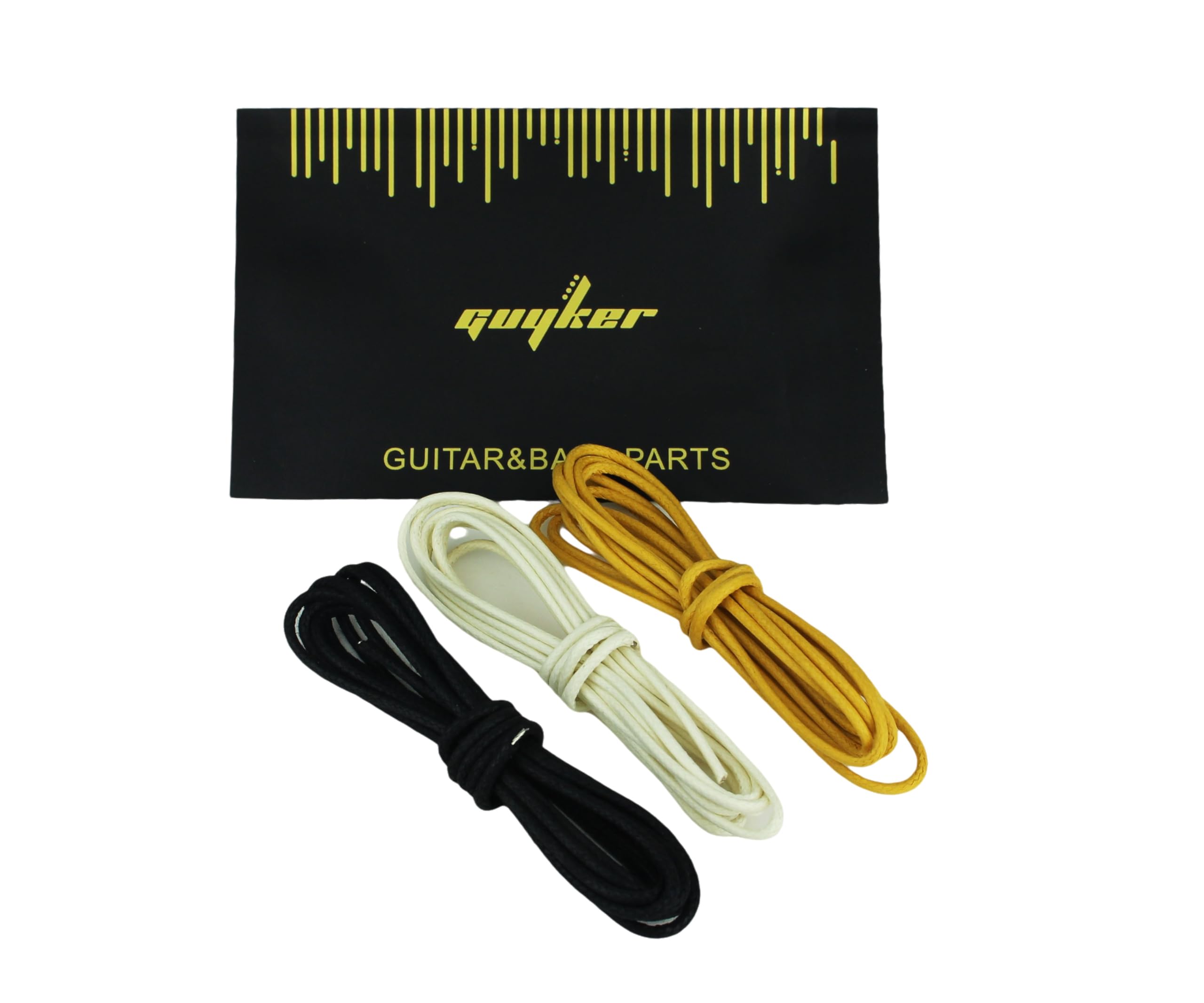 Guyker Cloth-Covered Braided Guitar Wire - 15 Feet (5-white/5-black/5-yellow) Electrics Vintage-Style Pushback Guitar Wire