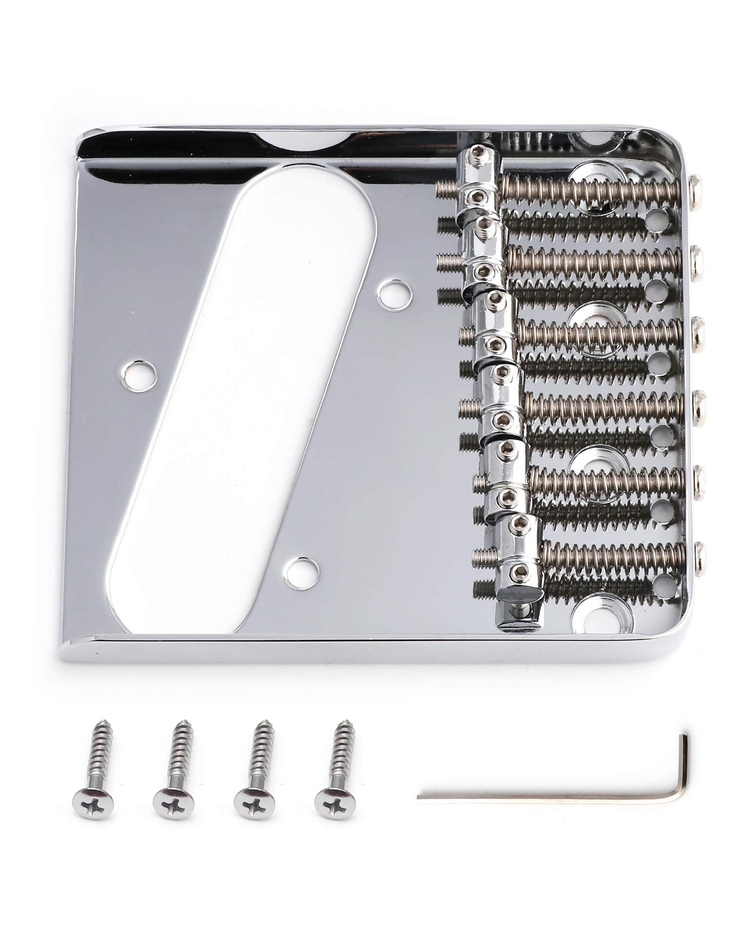 Metallor Vintage Guitar Bridge 6 Saddles String Through Body Bridge Compatible with Tele Telecaster Style Electric Guitar Parts