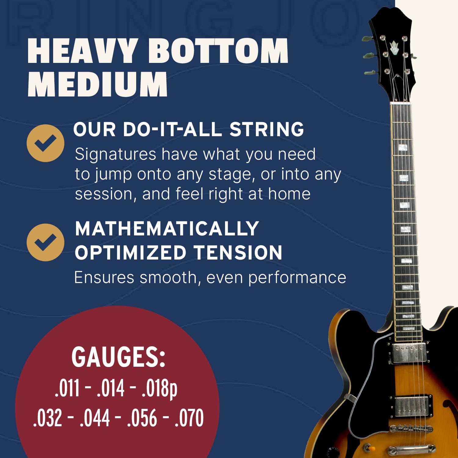 Stringjoy HVY117, 7 String Signatures Electric Guitar Strings, 11-70 Heavy Bottom Medium Gauge, 7-String Nickel, Electric Guitar