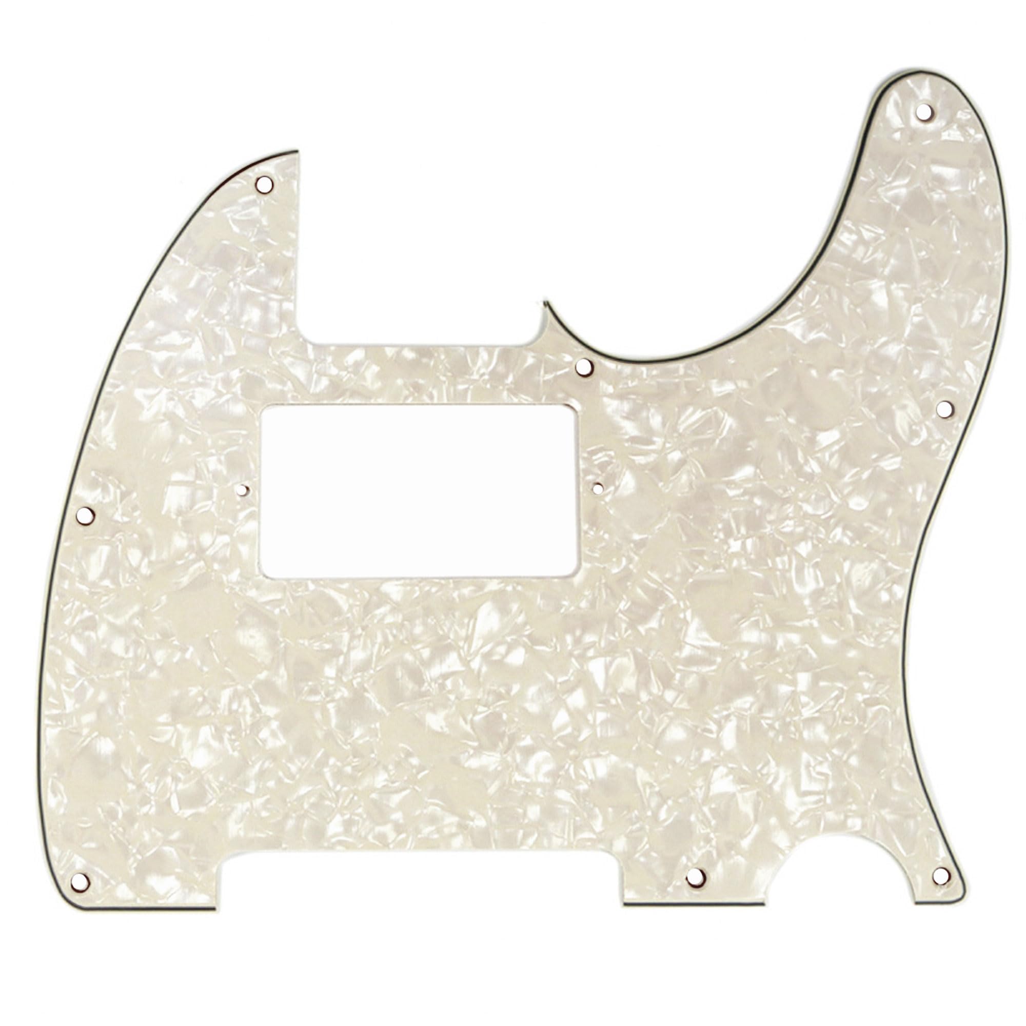 Musiclily 8 Hole Guitar Telecaster Pickguard Humbucker HH Scratch Plate for Fender USA/Mexican Standard Tele Parts, Parchment Pe
