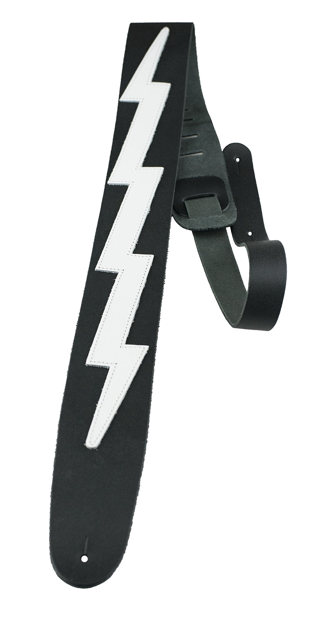Perri'S Leathers, The Famous Collection, Guitar Strap, Bowie Style Lightning Bolt Themed, Leather, Adjustable Electric/Acoustic/