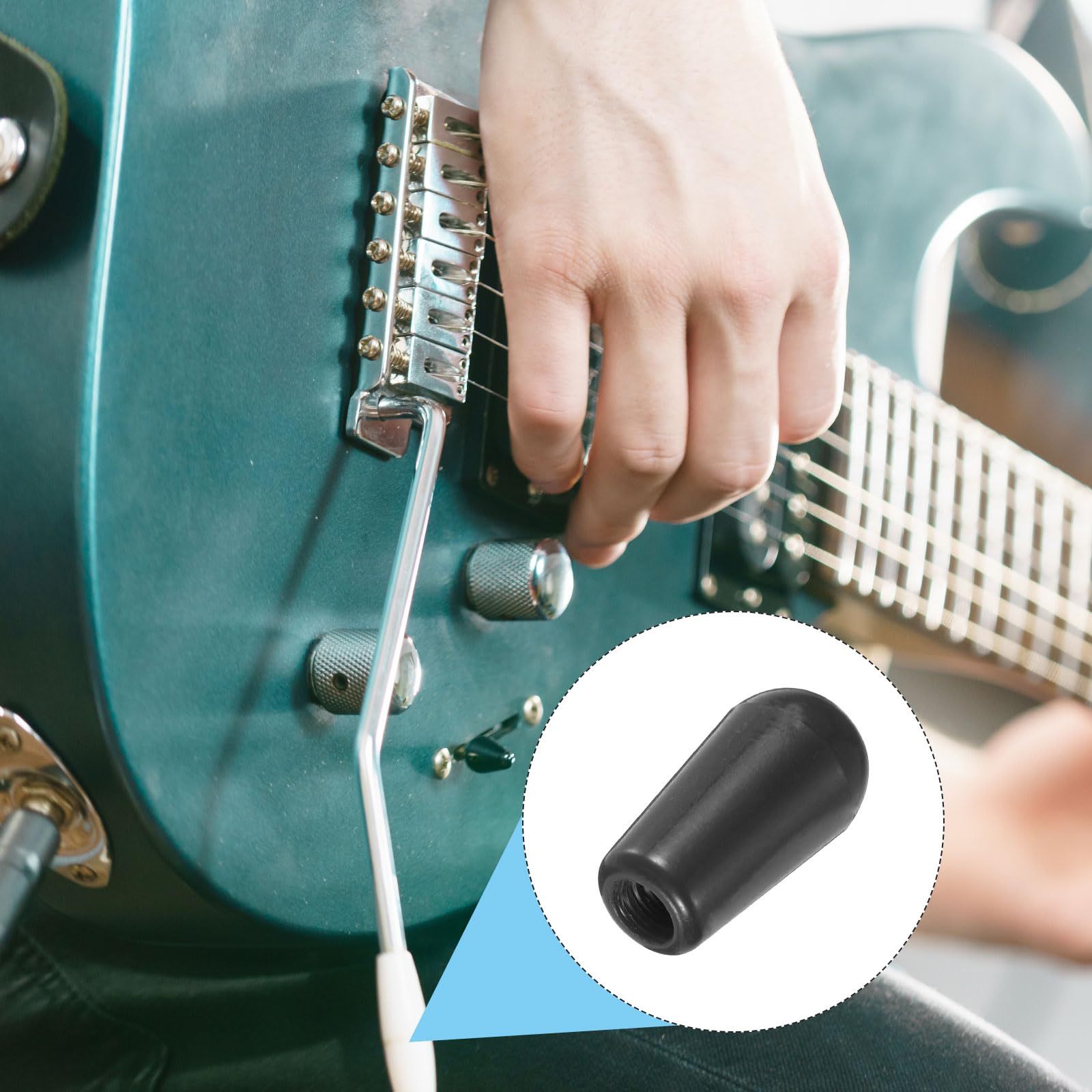 MECCANIXITY 2Pcs LP Guitar 3 Way Pickup Switch Tip Thread M3.5 Plastic Toggle Switch Knobs Cap for LP Electric Guitar, Black