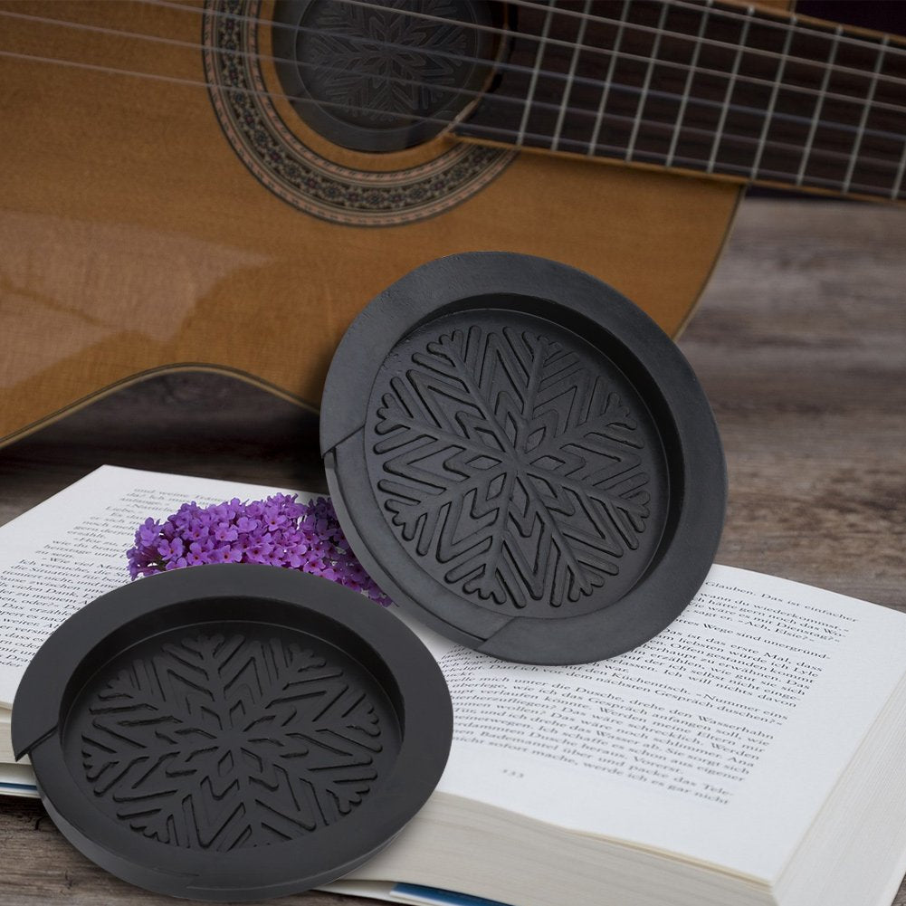 Guitar Sound Hole Cover, Black Guitar Feedback Eliminator Soft Rubber Guitar Hole Plug Acoustic Feedback Buster Screeching Halt