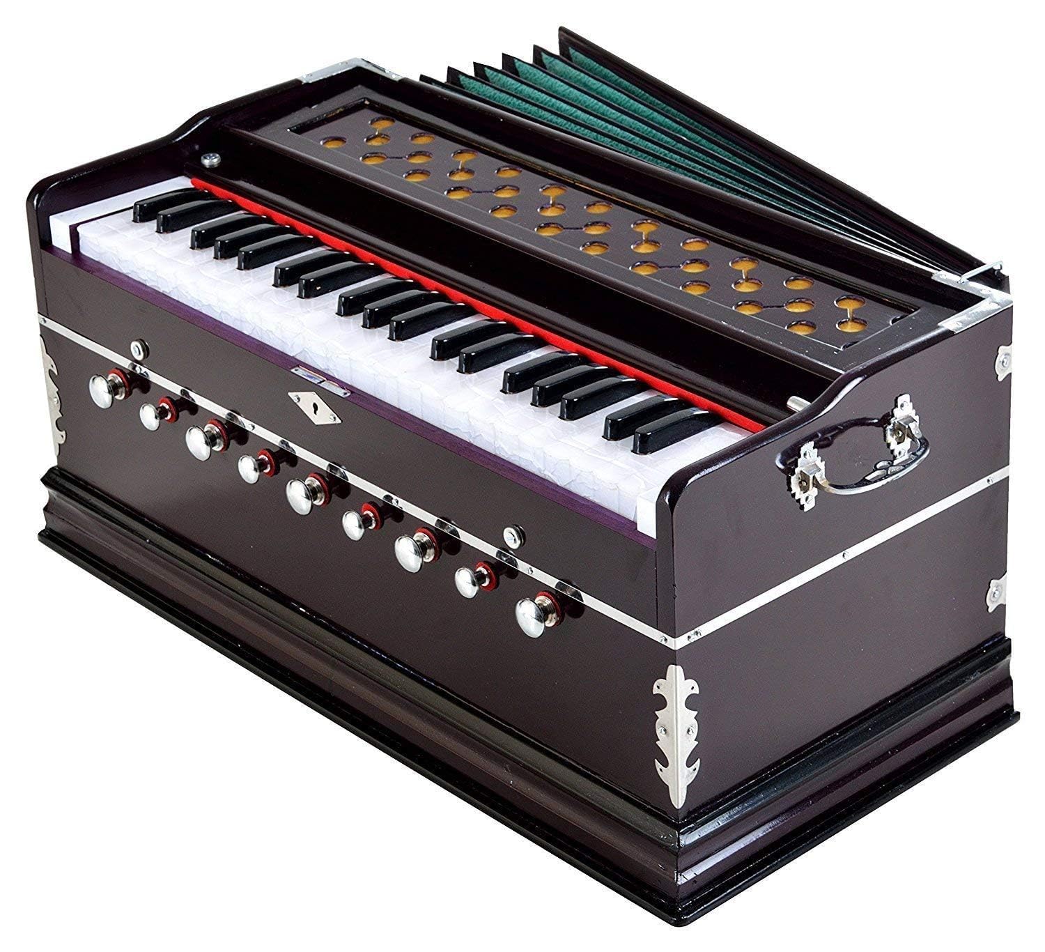 Sitting Style Best Harmonium 9 Stopper, Chudidaar Bellow, 42 Key, Two Reed, Bass-Male, Kapler, Harmonium With Cover