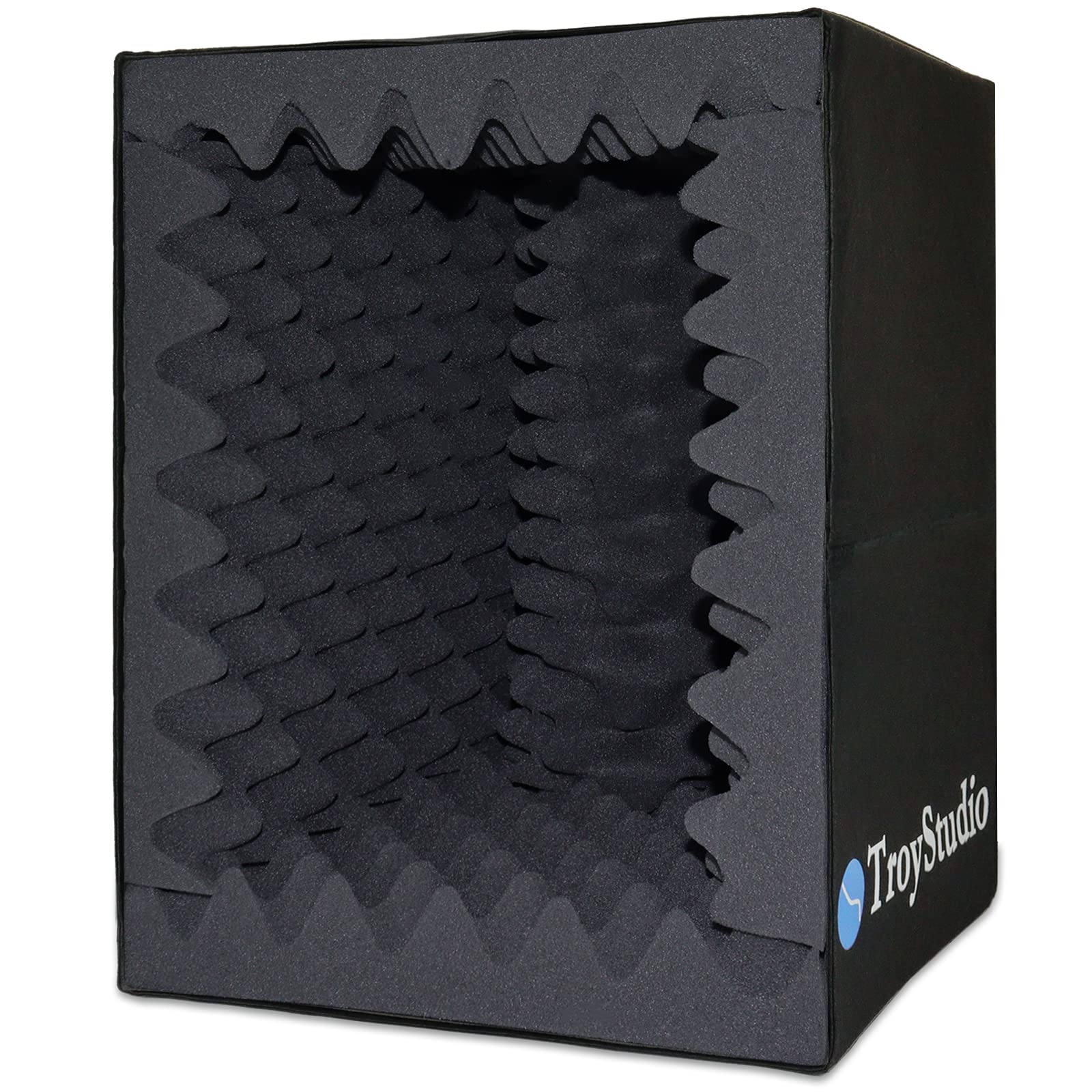 Troystudio Portable Vocal Booth, Large Foldable Microphone Isolation Shield, Music Recording Studio Sound Echo Absorbing Box, De
