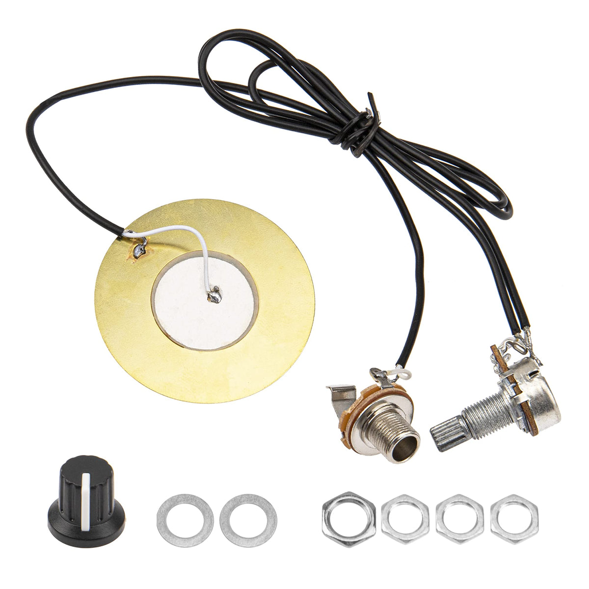1Pack Yootones 50Mm Guitar Pickup Piezo Transducer Prewired Amplifier With 6.35Mm Output Jack Compatible With Acoustic Guitar Uk