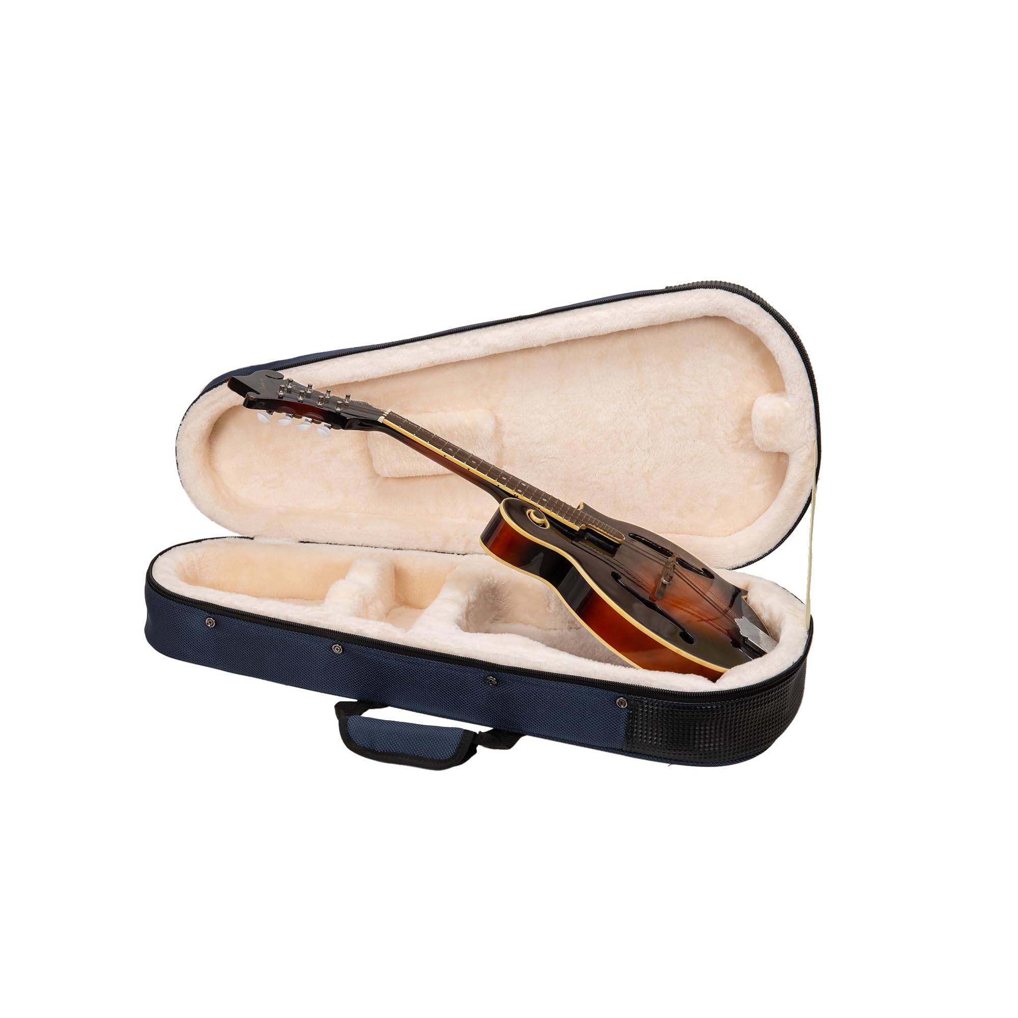 Crossrock Mandolin Foam Case for A & F Style | Lightweight Blue Gig Bag with Plush Interior & Storage (CRP300MAFBL)