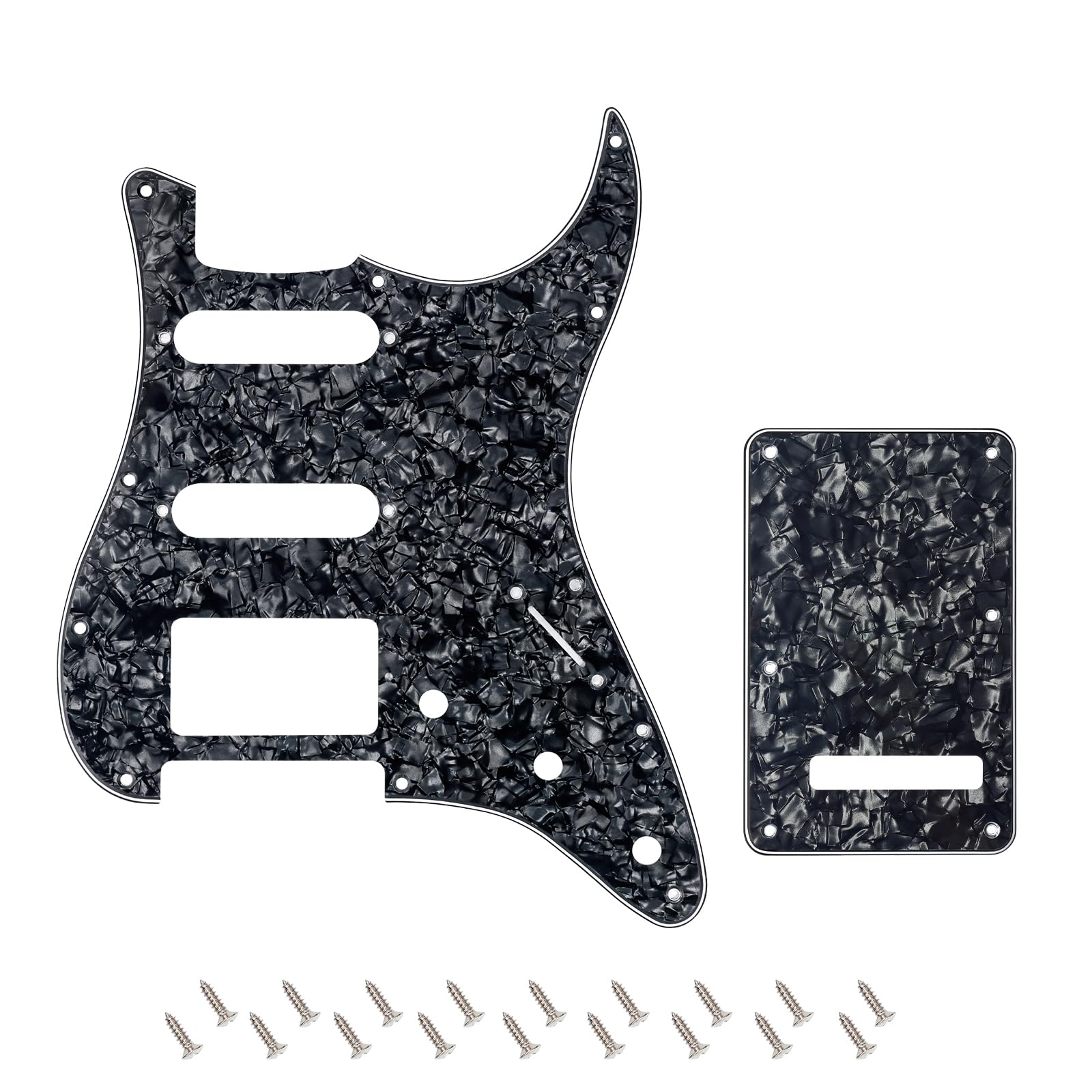 Banworks 4Ply Strat Hss Pickguard 11-Hole Ssh Pickguard Scratch Plate With Backplate 6-Hole Trem Tremolo Cover Set For Usa/Mexic