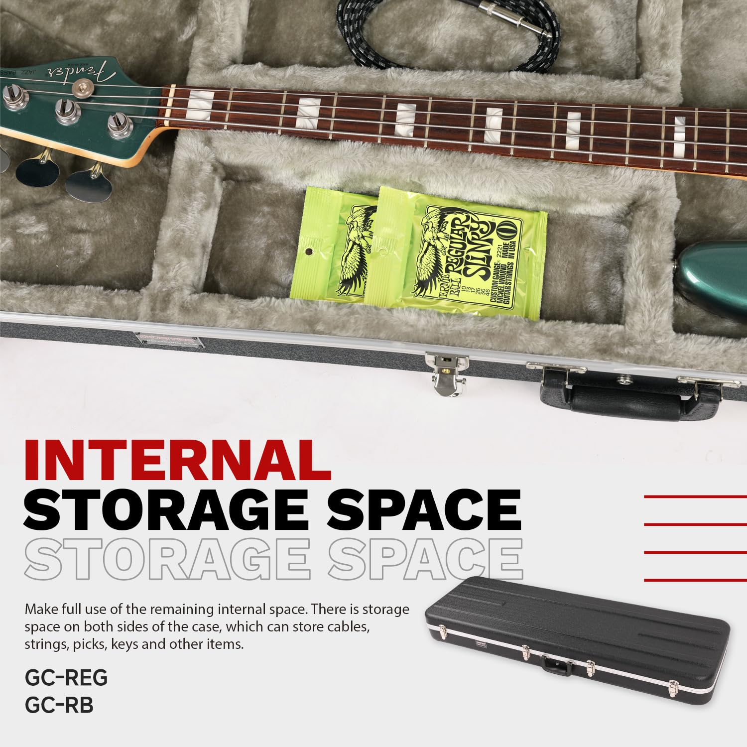 GHOSTFIRE Hard-Shell Electric Bass Case Super thick ABS Molded Case fit Precision/Jazz (Bass)