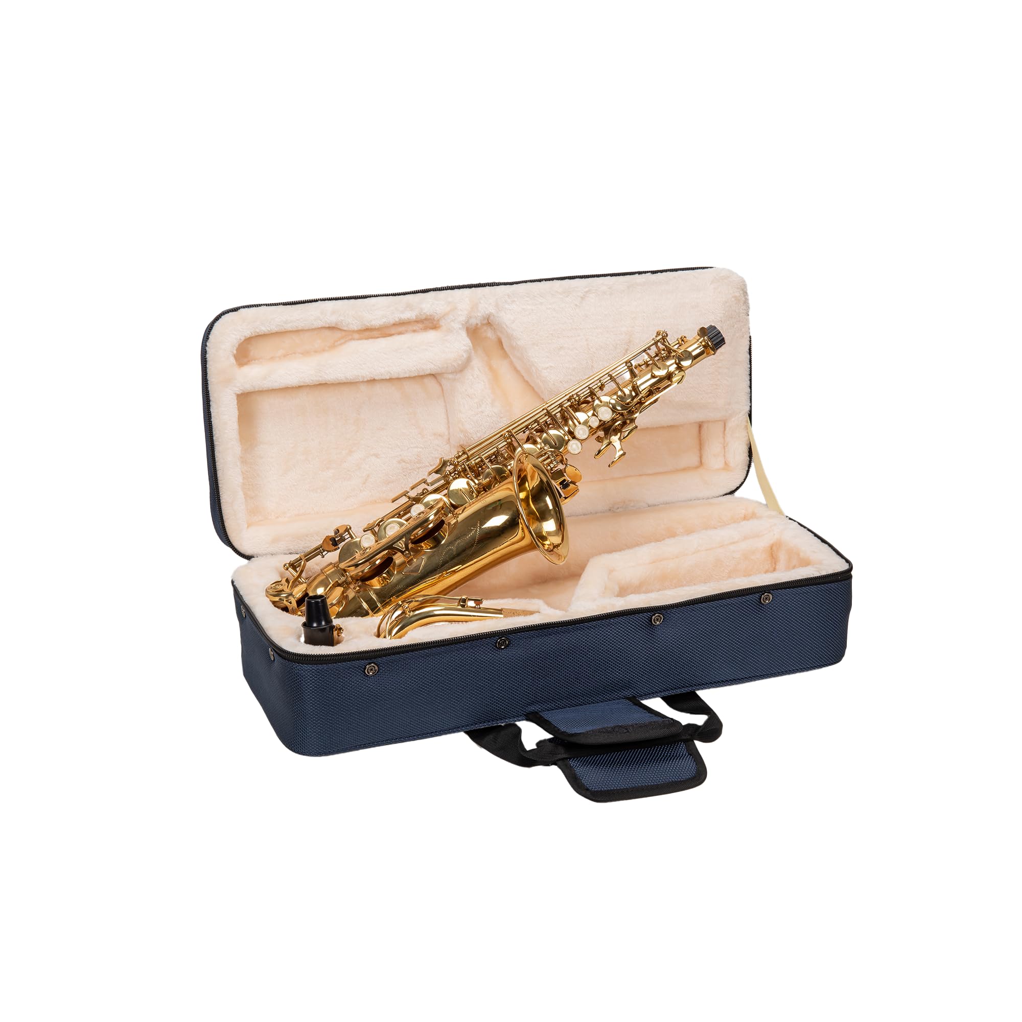 Crossrock Alto Saxophone Foam Case | Lightweight Blue Gig Bag with Structured Exterior, Plush Interior & Storage Pockets (CRP300