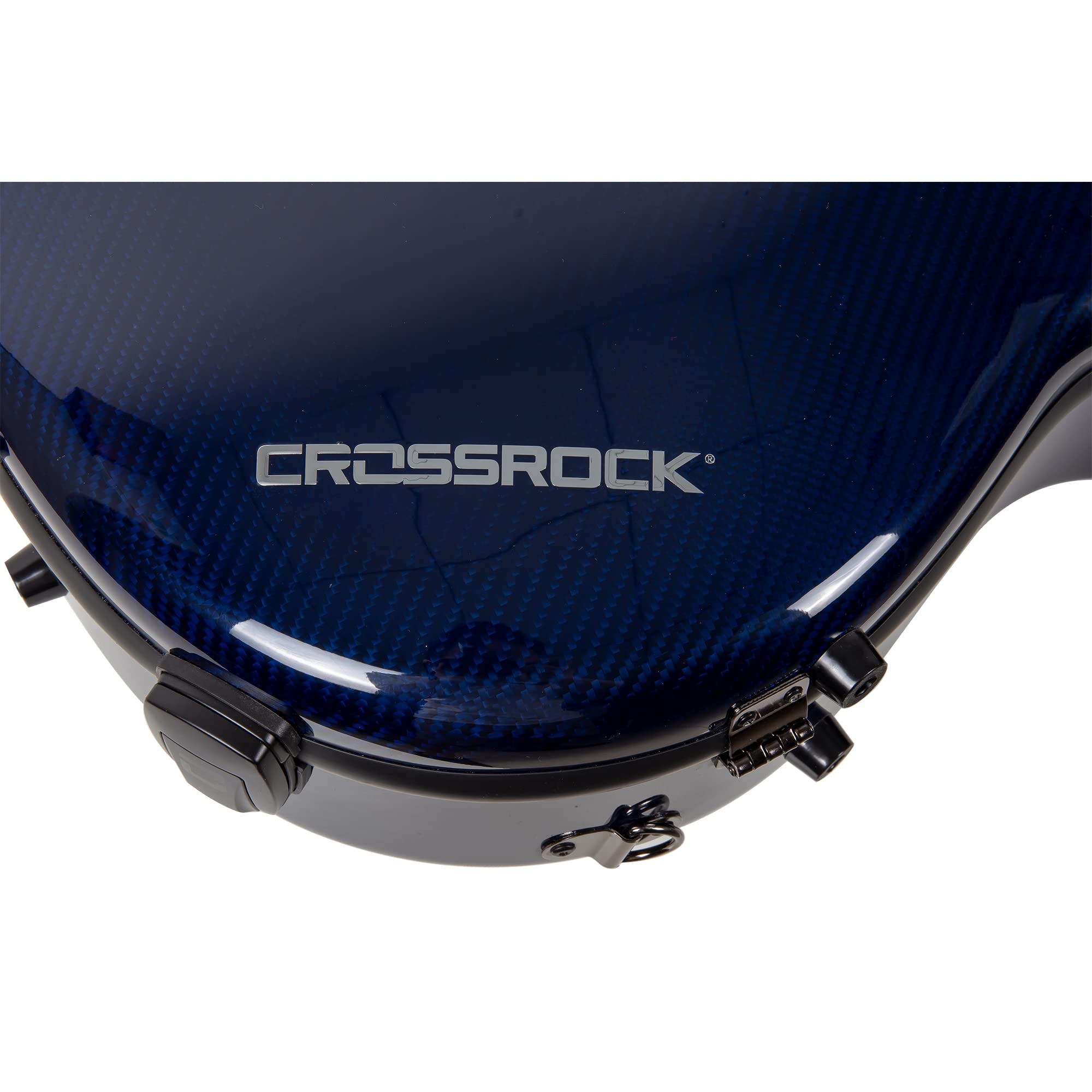 Crossrock Air Carbon 4/4 Classical Guitar Case - Aviation Carbon Fiber in Sapphire Blue-Navy Finish, TSA Lock & Ultra-Light Desi
