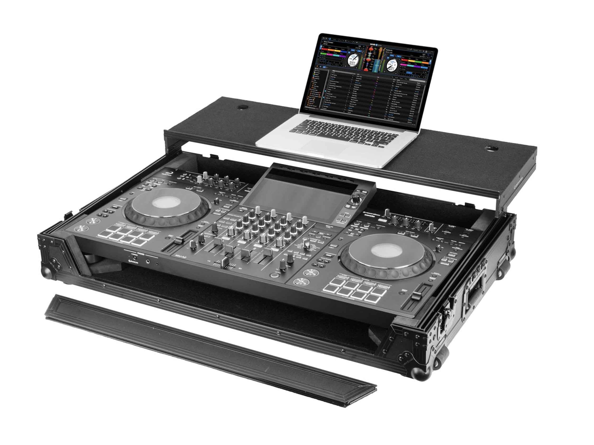 Odyssey AlphaTheta XDJ-AZ Black Label Flight Case with Glide Style Laptop Platform and Wheels