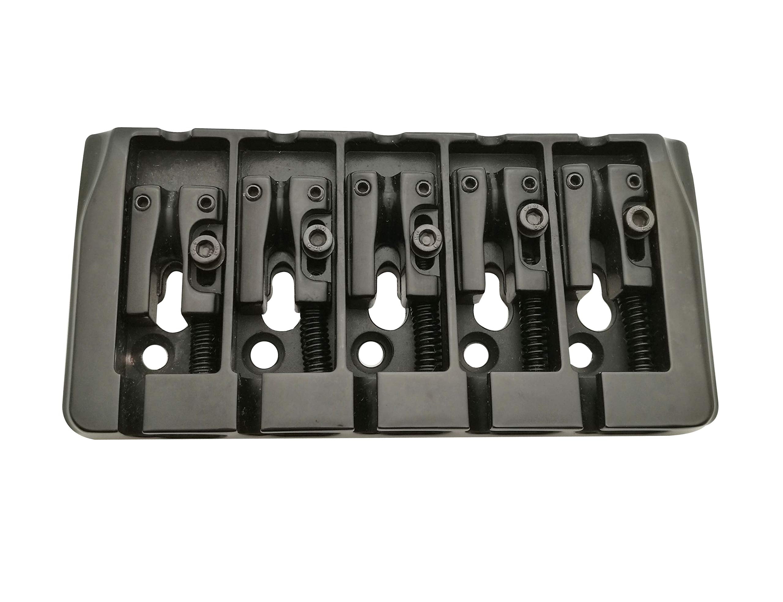 Guyker 5 String Bass Bridge with Locking Zinc Saddles - Dual Load Type A Bridges String Space 19mm Replacement for Jazz Bass or