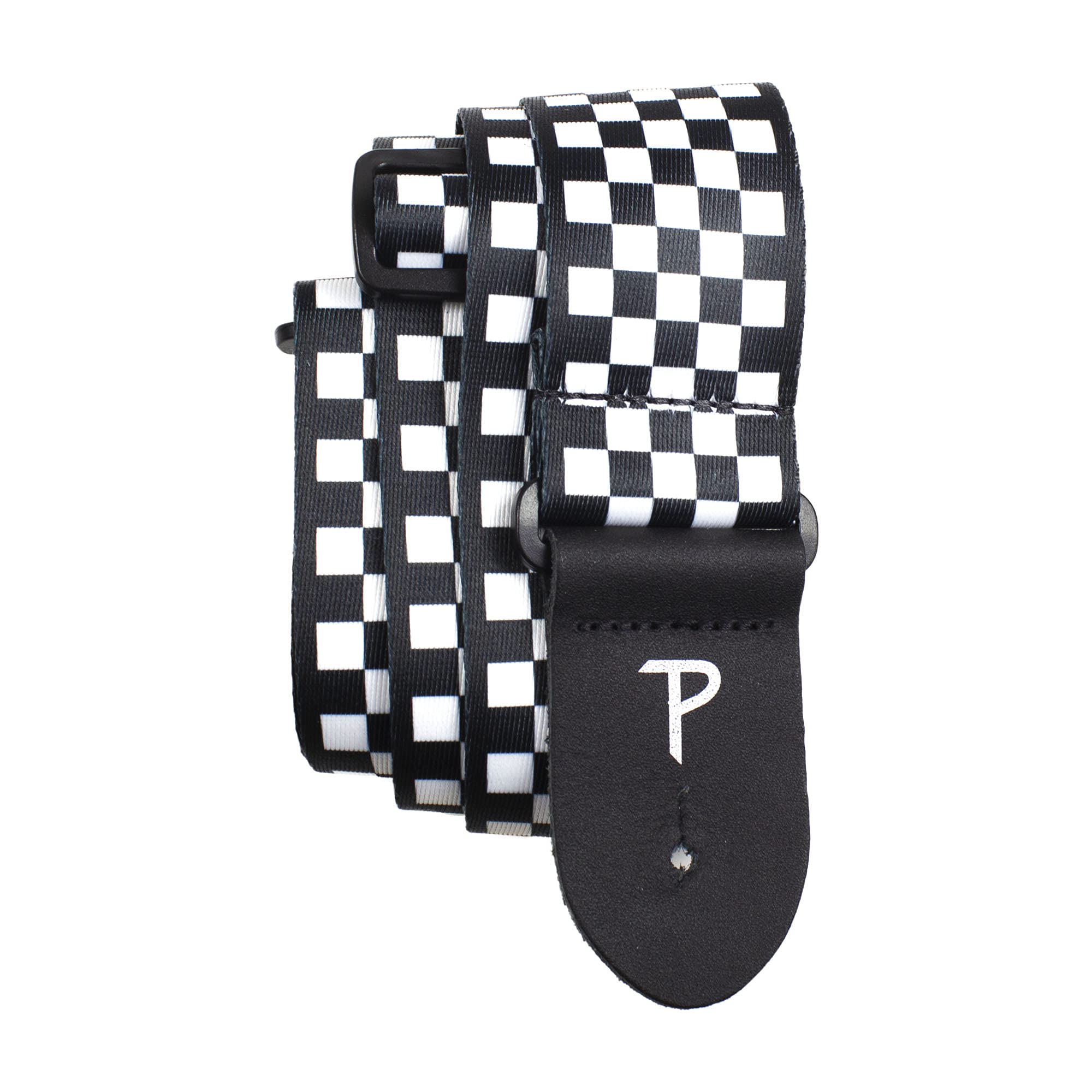 Perris Leathers Ltd. Checkered Polyester Guitar Strap - Adjustable Strap from 39 to 58 for Electric, Bass, Acoustic Guitar - Bl