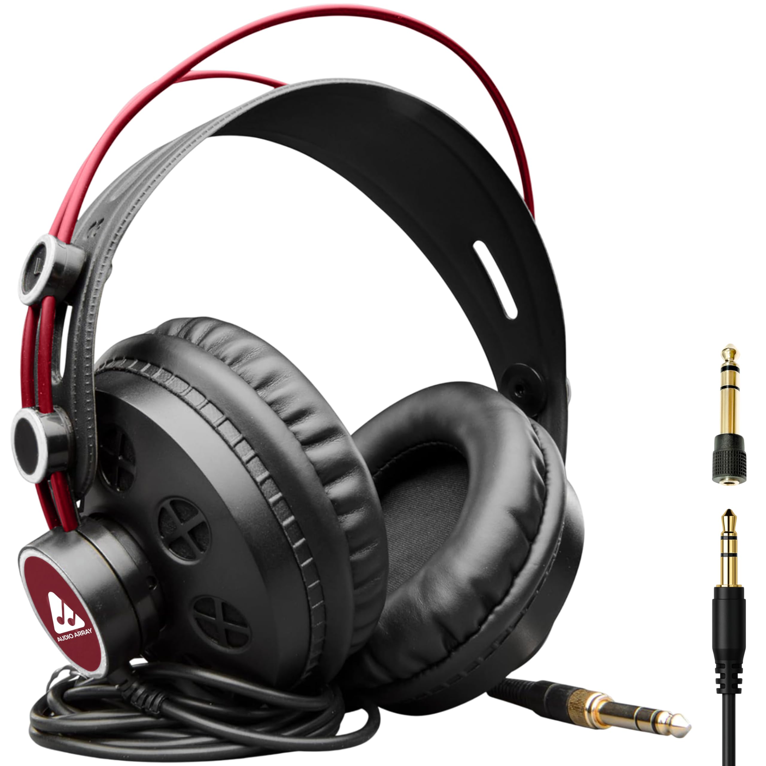 Audio Array Ah-60-Rd Semi-Open Back Dj Headphones | 50Mm Drivers Delivers Dynamic Balanced Output | 15Hz25Khz, 32, 100Db Spl, 12