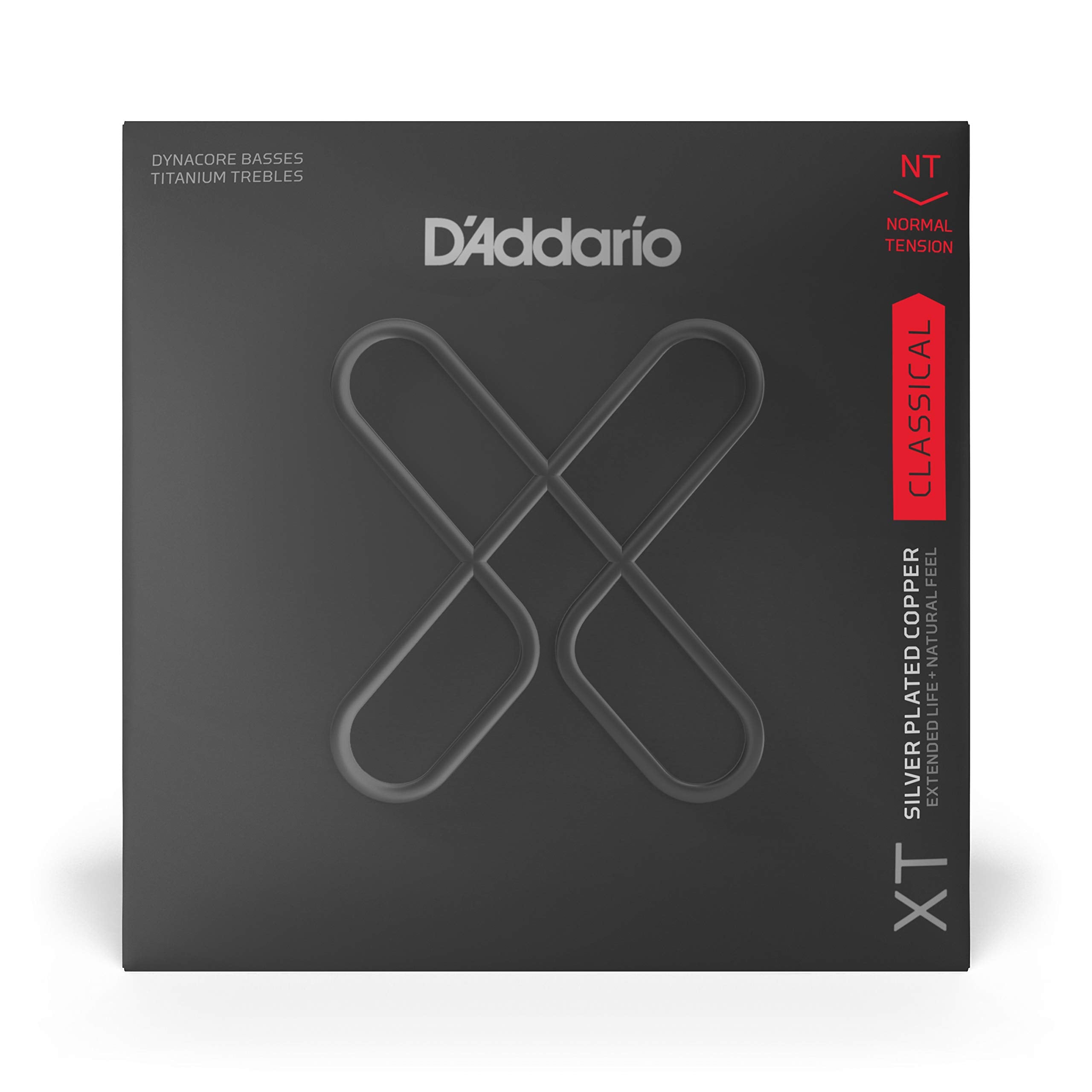 D'Addario Guitar Strings - XT Coated Classical Guitar Strings - XTC45TT - Silver Plated Copper, XT Dynacore, Titanium Trebles -