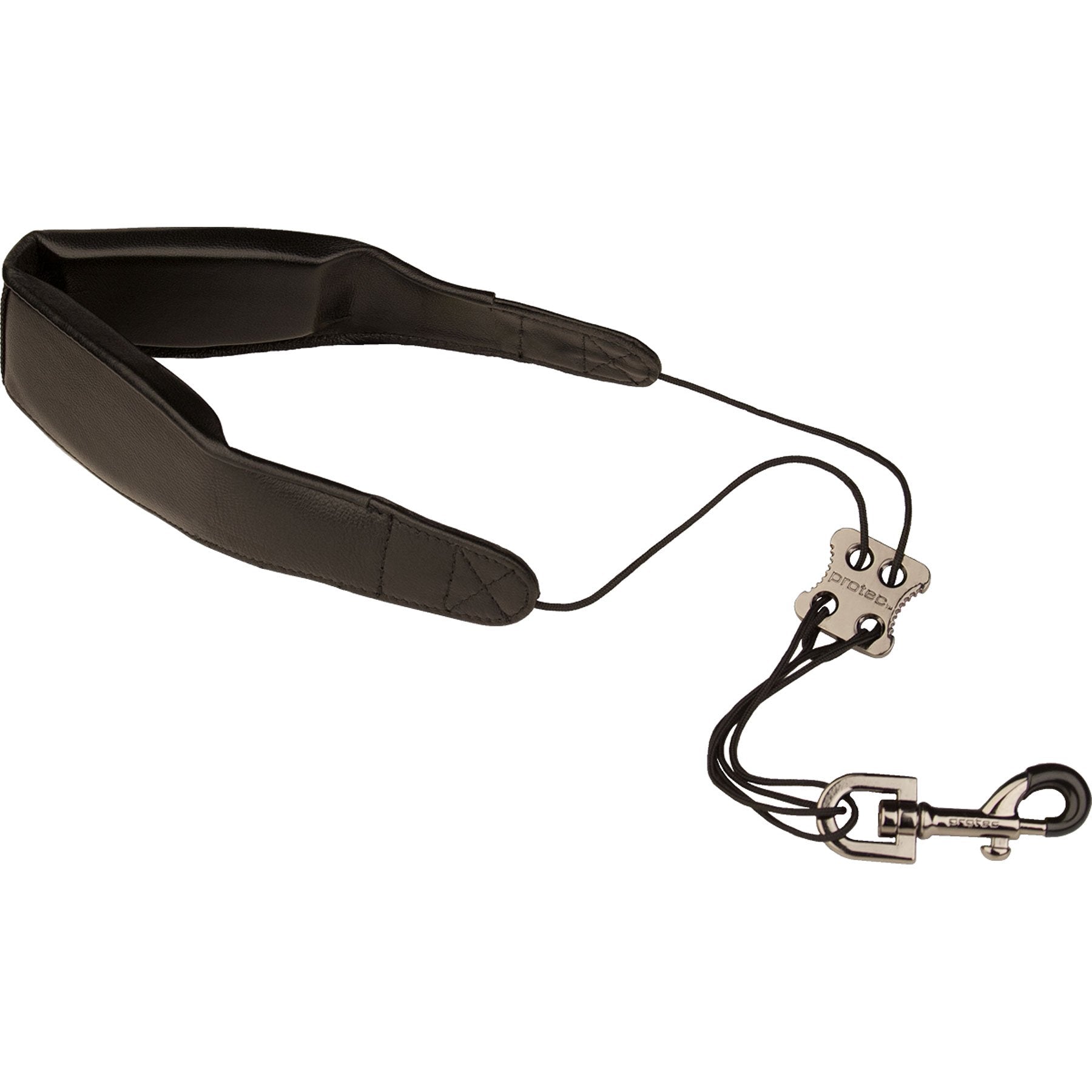 Protec Pro Tec L305M 24-Inch Leather Less-Stress Saxophone Neck Strap with Deluxe Metal Trigger Snap Abdominal Support,Black, Ta