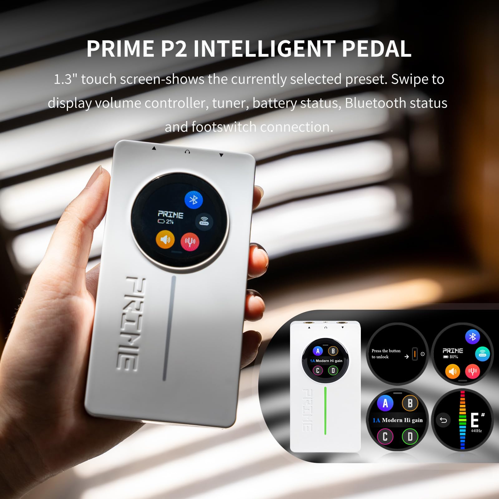 MOOER P2 Multi-Effects Pedal Processor, Electric Guitar Pedals with Amp MIDI Looper Drum Machine Touch Screen for Performance Pr