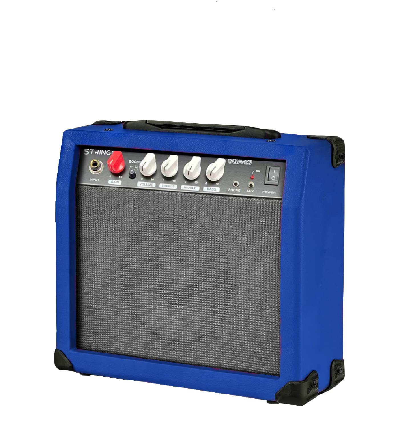 Stringo 20 Watt Guitar Amp Blue. Clean And Overdrive Channel