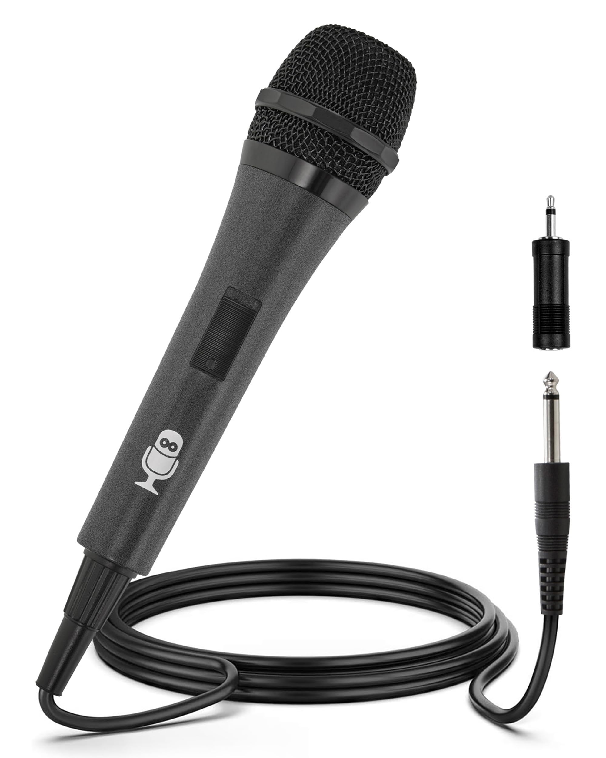 Singing Machine Wired Microphone for Karaoke, (Black) - Unidirectional Dynamic Vocal Microphone - Plug-in Microphone for Karaoke