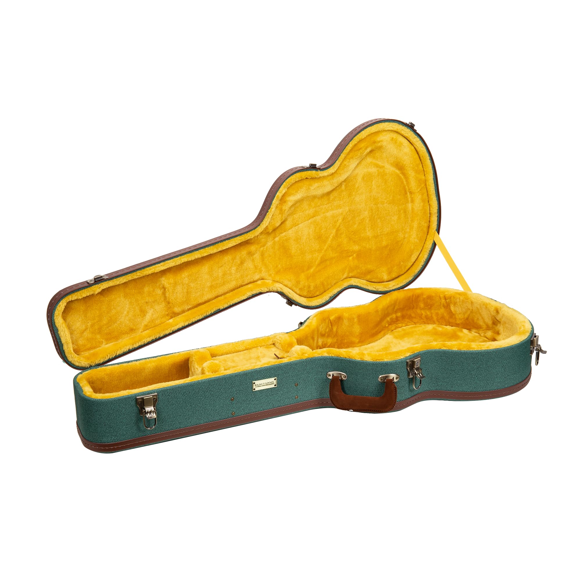 Crossrock Master Series Super Jumbo Guitar Case For Gibson Sj-200 | Malachite Blue Eco Tweed Fabric, Re-Engineered Shell, Leathe