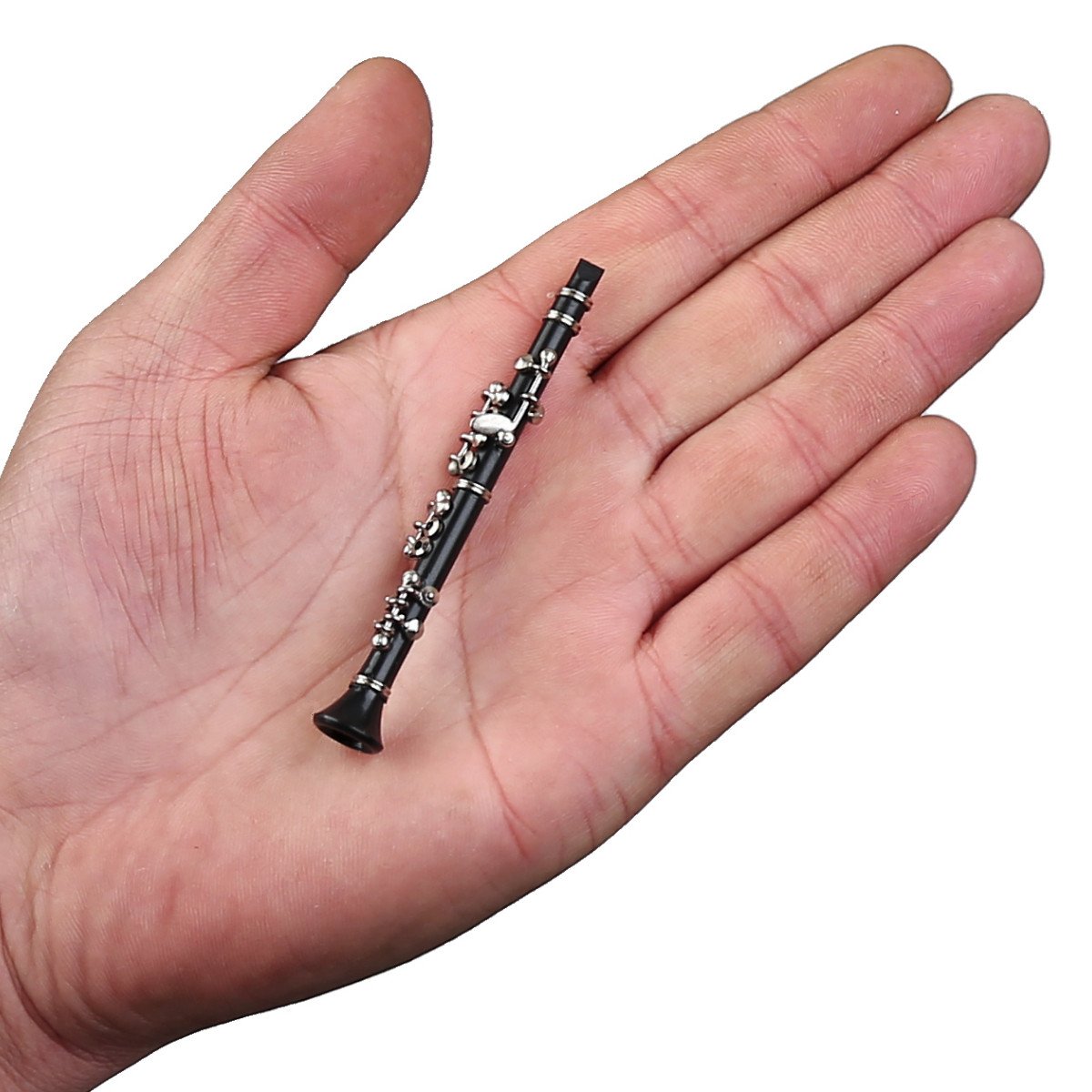 Dselvgvu Miniature Clarinet with Stand and Case Mini Musical Instrument Mini Clarinet Miniature Dollhouse Model Christmas Orname
