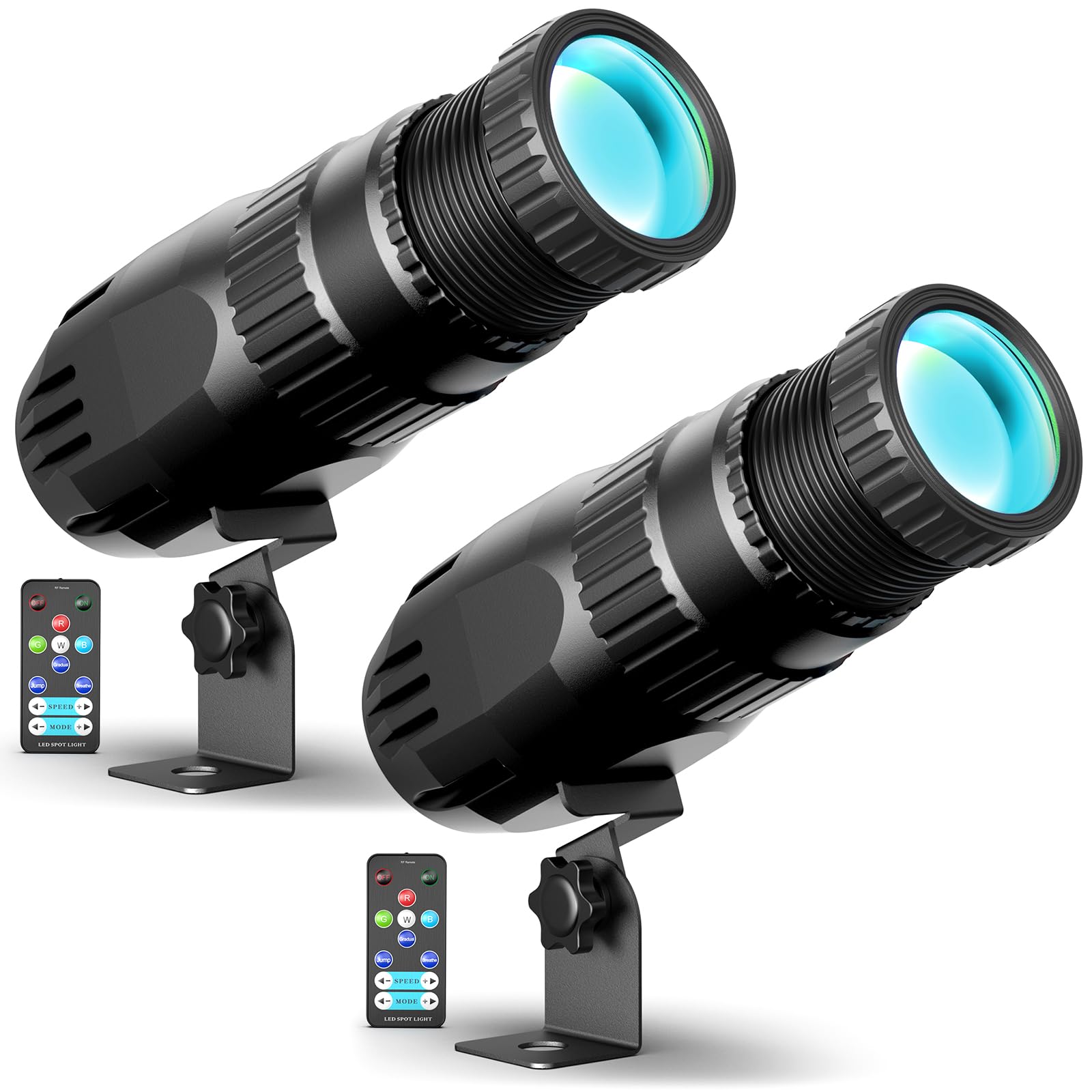 10W RGBW 4 in 1 Mini Pinspot Lights Wireless Control Spotlight Super Bright Beam Pin Spot Light Disco Ball Lights Jump Gradual B