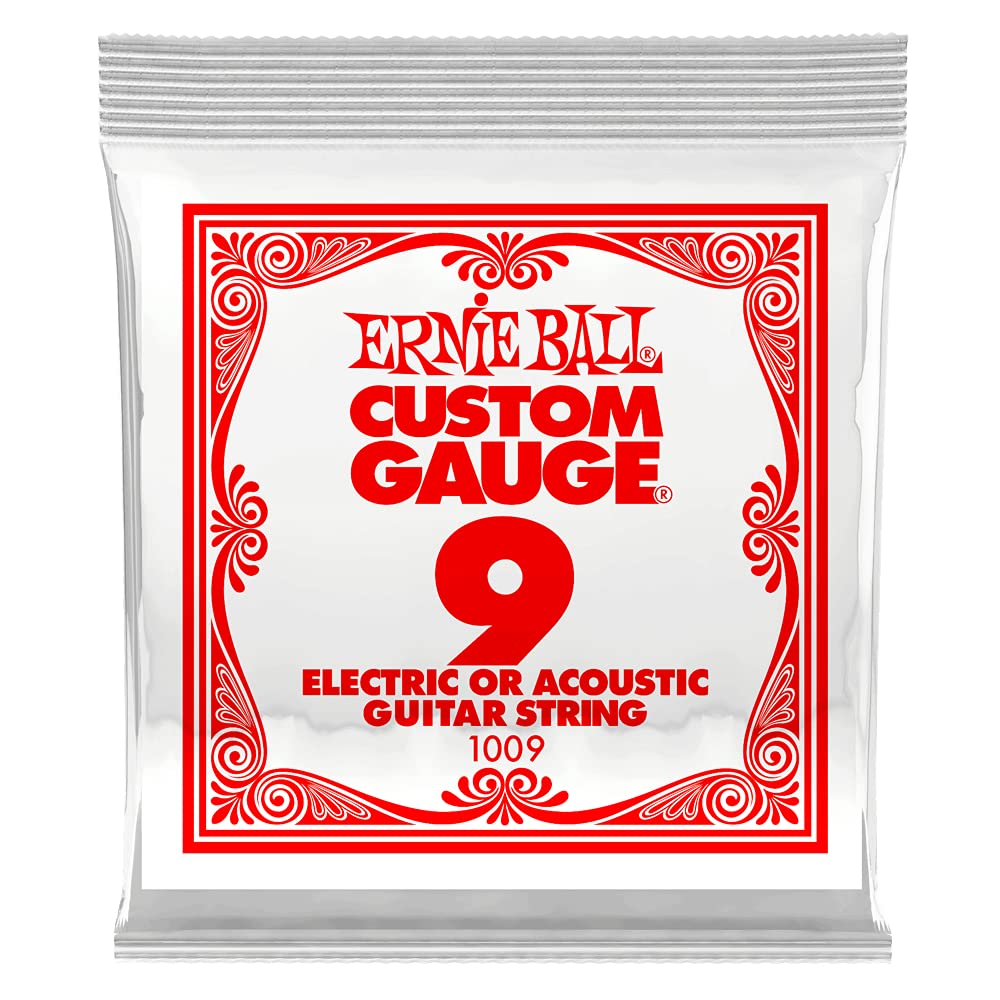 Ernie Ball .009 Plain steel electric or acoustic guitar string