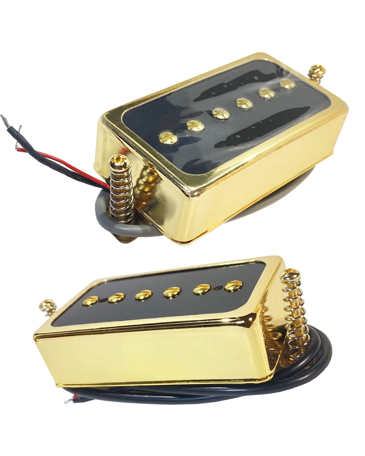 Lamsam P90 Tone Pickups Set, Humbucker-Sized Single Coil Neck Pick-Up And Bridge Pick Up Loaded Rubber Magnets, As Replacement P