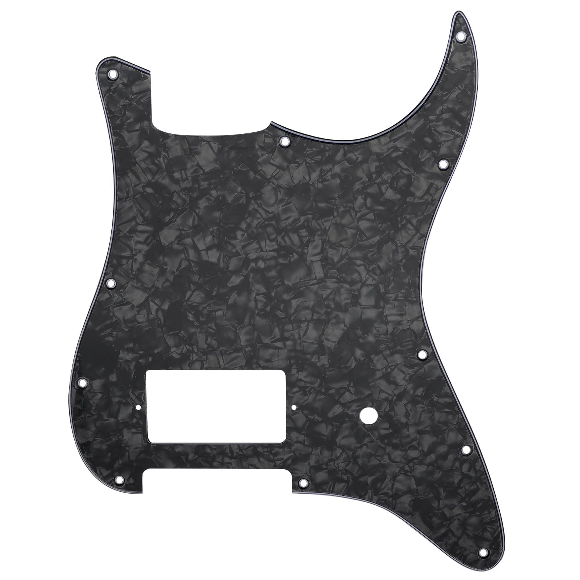 Musiclily Pro 11 Holes Single Covered Humbucker Strat Pickguard For Usa/Mexico Fender Tom Delonge Strat Style Electric Guitar, 4