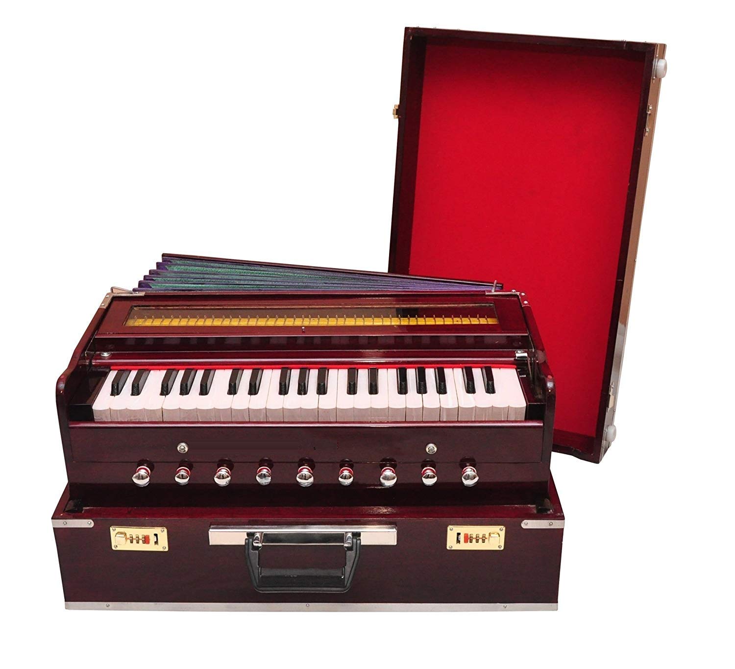 Decora Emporium Best Harmonium 9 Stopper(Portable), Chudidaar Bellow, 42 Key, Two Reed(Bass-Male),3 1/2 Octave,Kapler, Harmonium