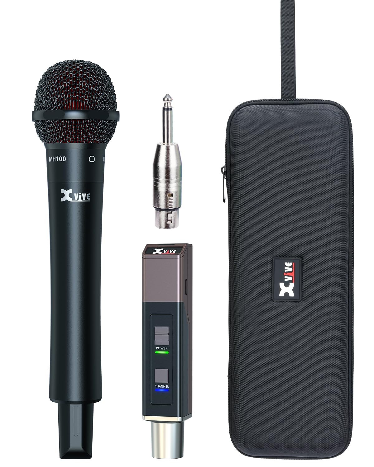 Xvive M5 Handheld Wireless Microphone System, 5.8GHz Plug-and-Play Wireless XLR Mic with Compact Receiver, Auto Channel Scan, 24