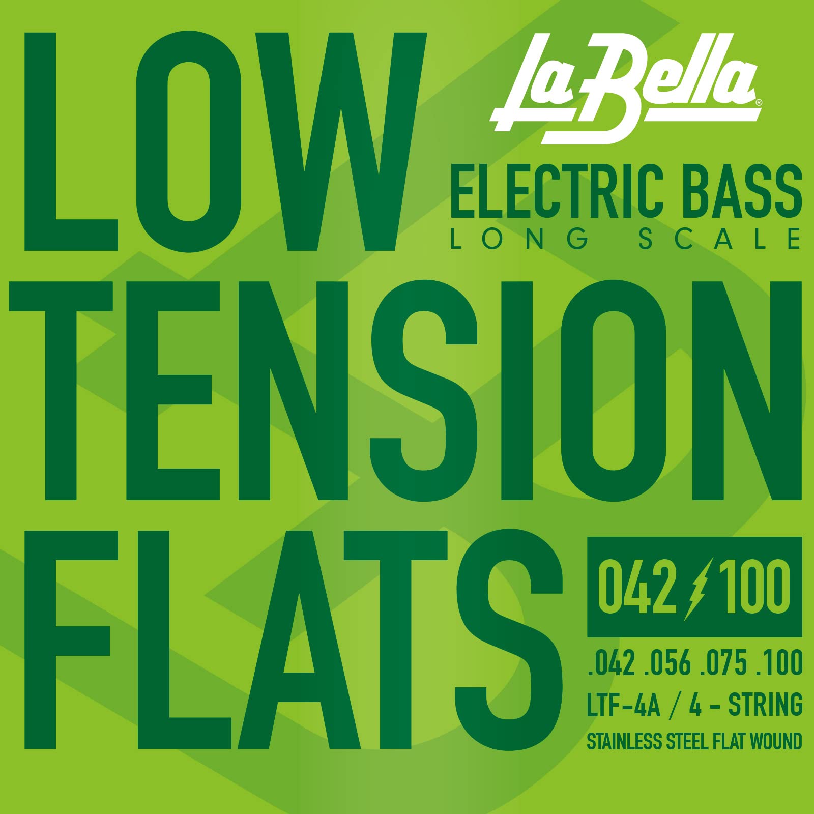 La Bella Ltf-4A Low Tension Flats Long Scale Stainless Steel Flat Wound Bass String