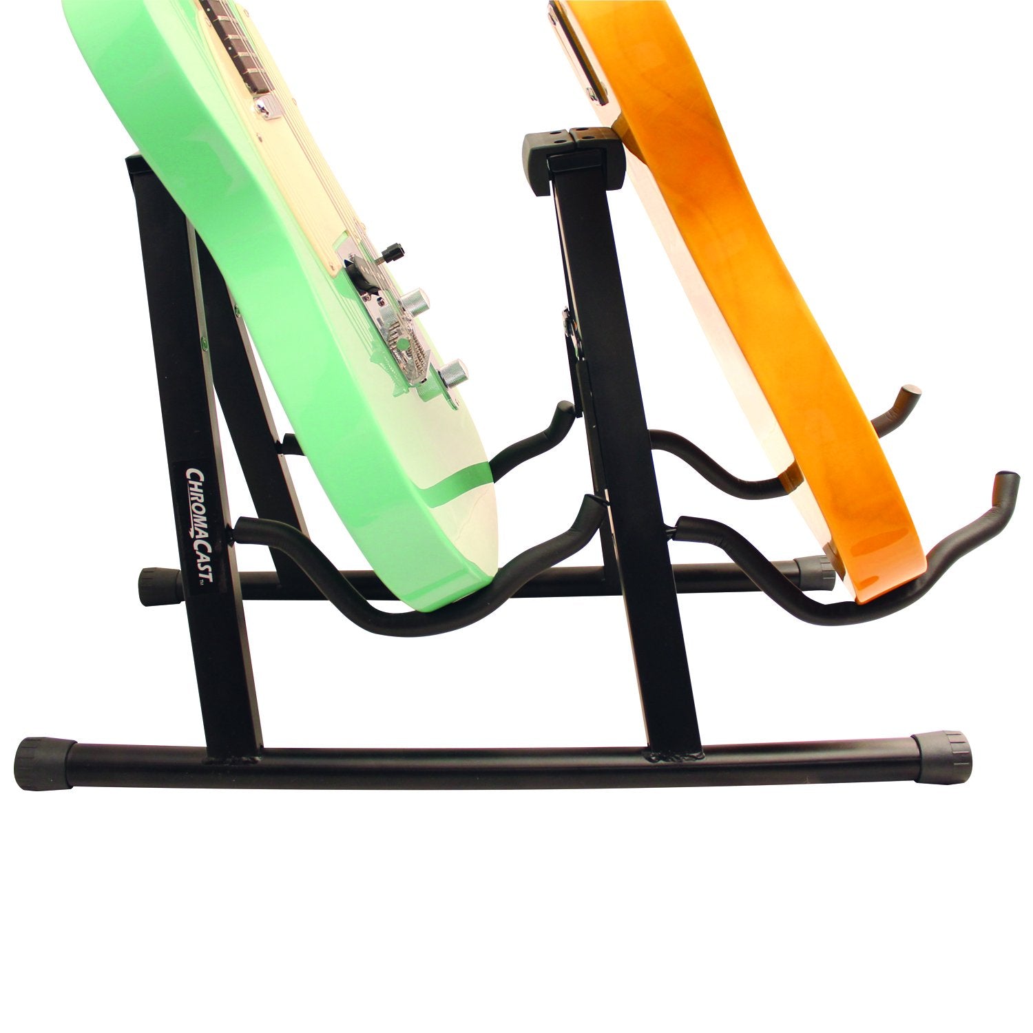 ChromaCast CC-DGS-2PK Universal Folding Double Guitar Stand with Secure Lock, Pack of 2