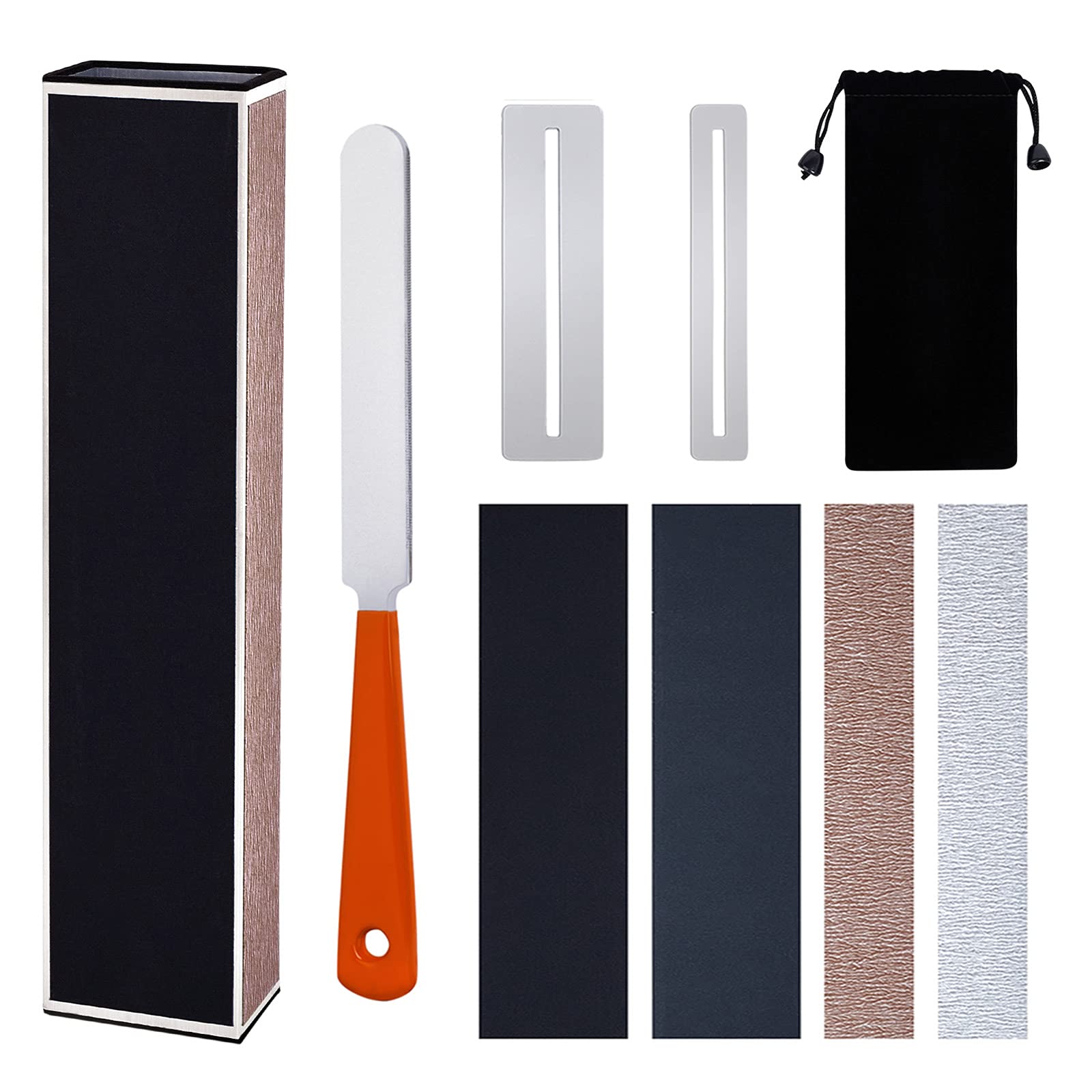 Guitar Fingerboard Luthier Tools Set Includes 8 '' Guitar Fret Leveling Sanding Beam Leveler, Guitar Fret Crowning Luthier File,