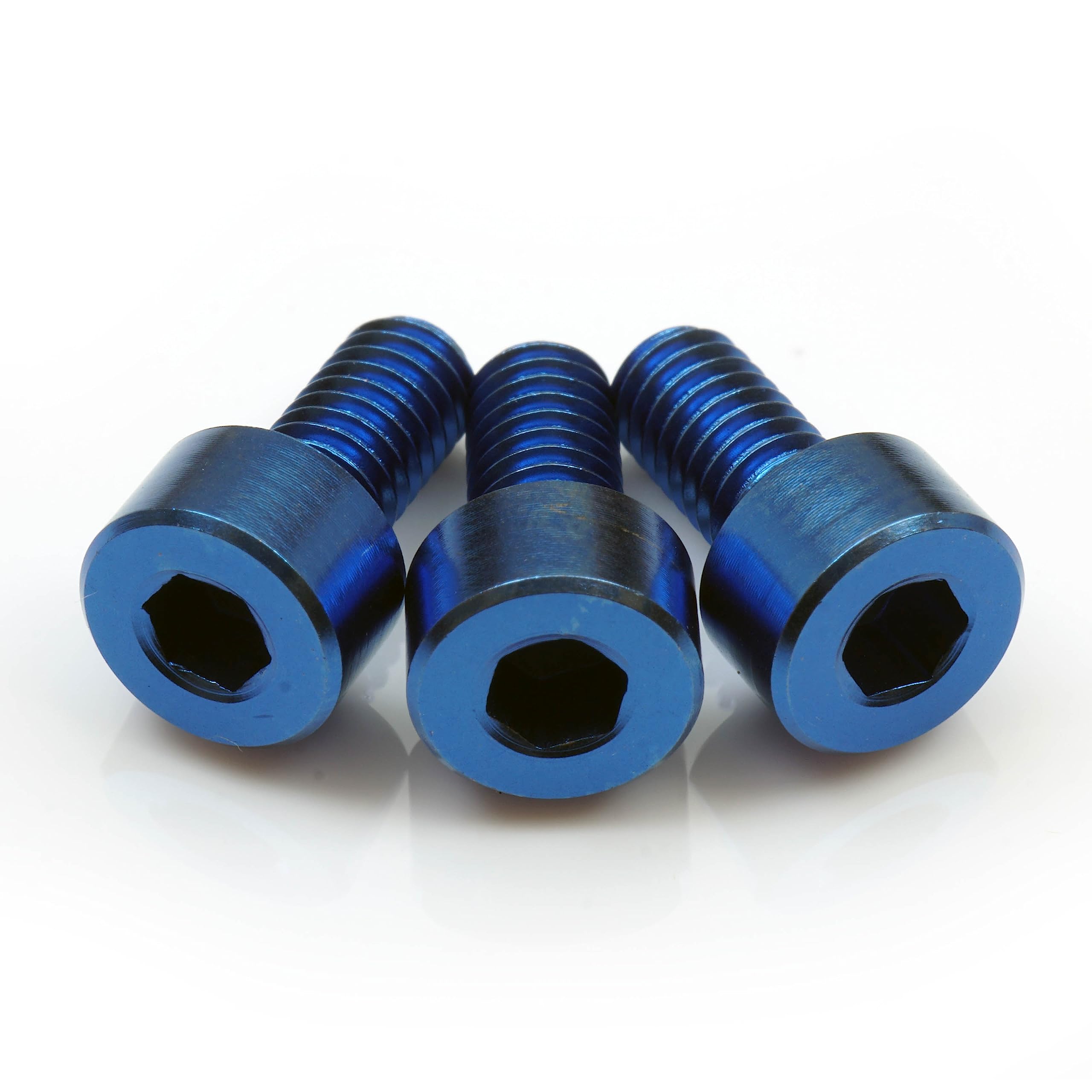 Dark Blue Anodized Titanium finish Screws (3) - Floyd Rose Style Guitar Locking Nut Screws Set - MonsterBolts (Qty 3, Titanium -