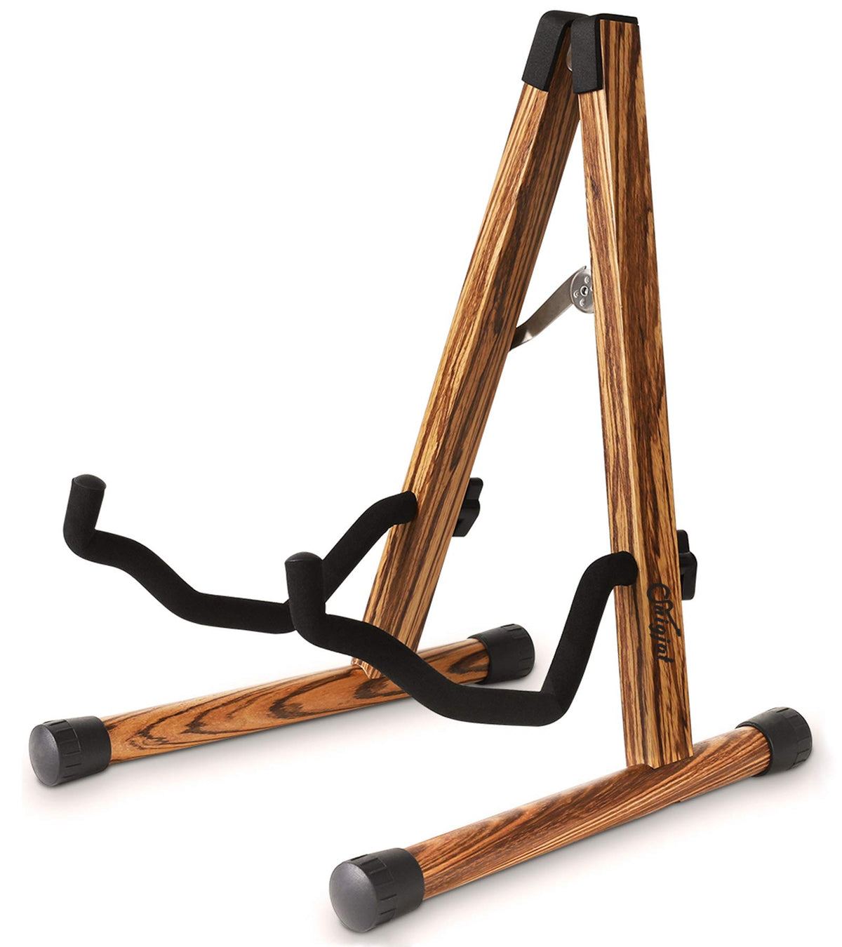 Snigjat Acoustic Guitar Stand, Wooden Guitar Stand With Tiger Grain, Floor Electric Guitar Stand With Foam, A-Frame Folding Guit