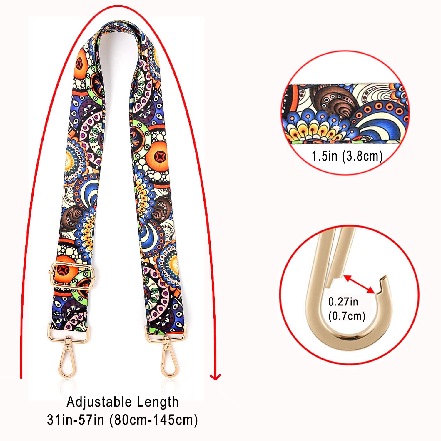 Purse Strap Replacement Crossbody Handbag Shoulder Strap Adjustable