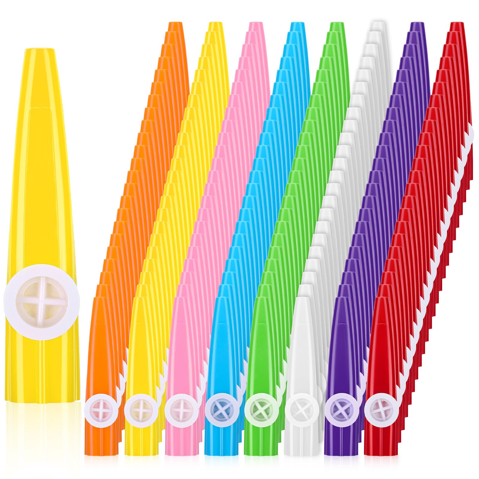 Treela 104 Pcs Kazoos Bulk Plastic Kazoos for Adults Kids Classroom Exchange Gifts Musical Instruments Party Favors Gifts for Mu