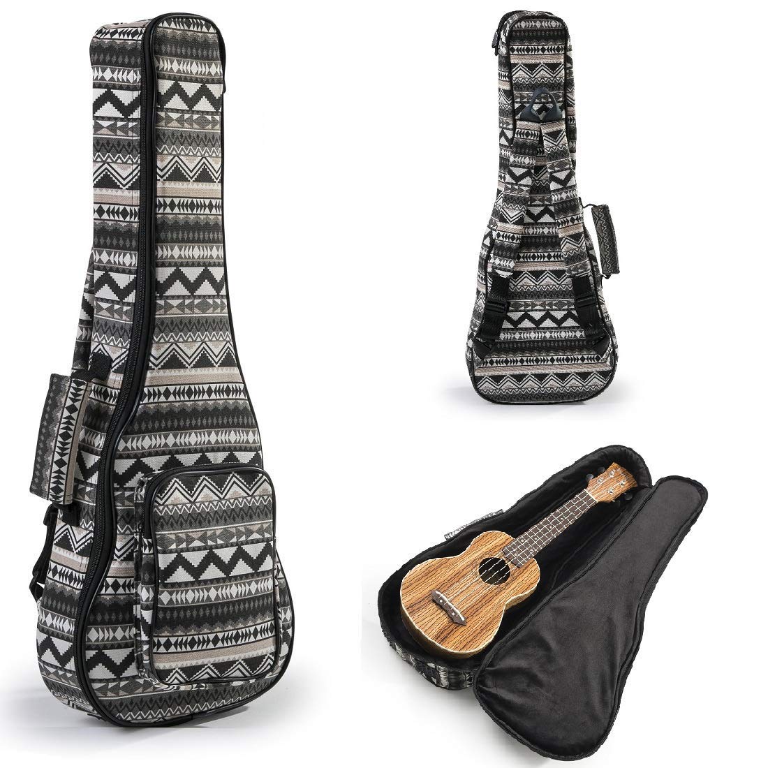 Hola! Heavy Duty SOPRANO (up to 21.5 Inch) Ukulele Gig Bag with 15mm Padding