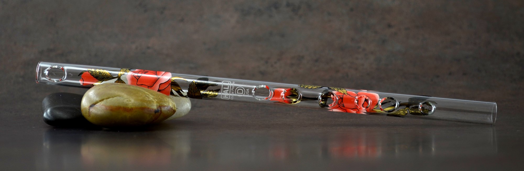 Hall Crystal Flute 11014 - Inline Glass Piccolo in D - Rose/Gold