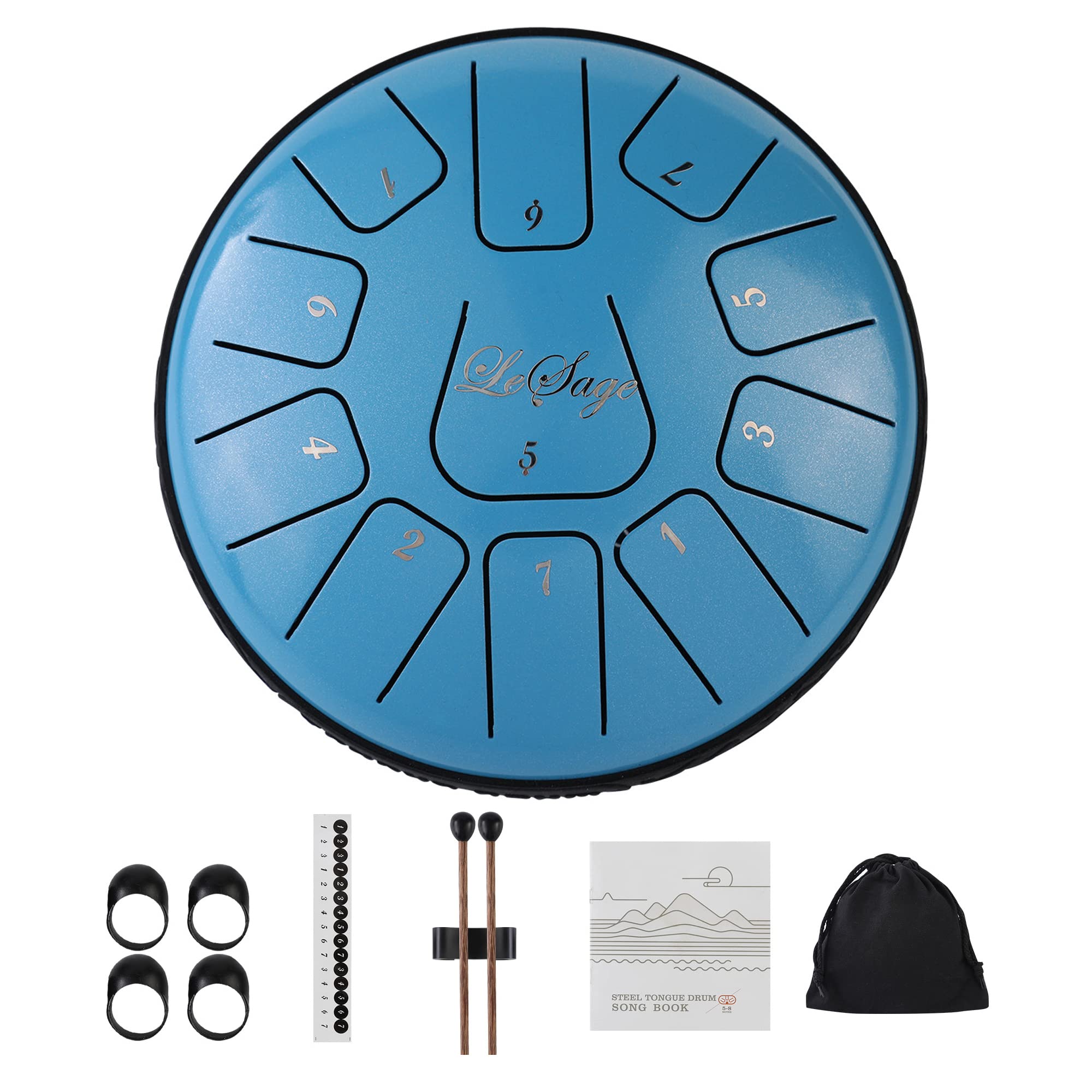 LeSage Steel Tongue Drum 11 notes 6 Inch Tongue for Kids Adults Meditation Percussion Instruments with Bag Tone Sticker Music Bo