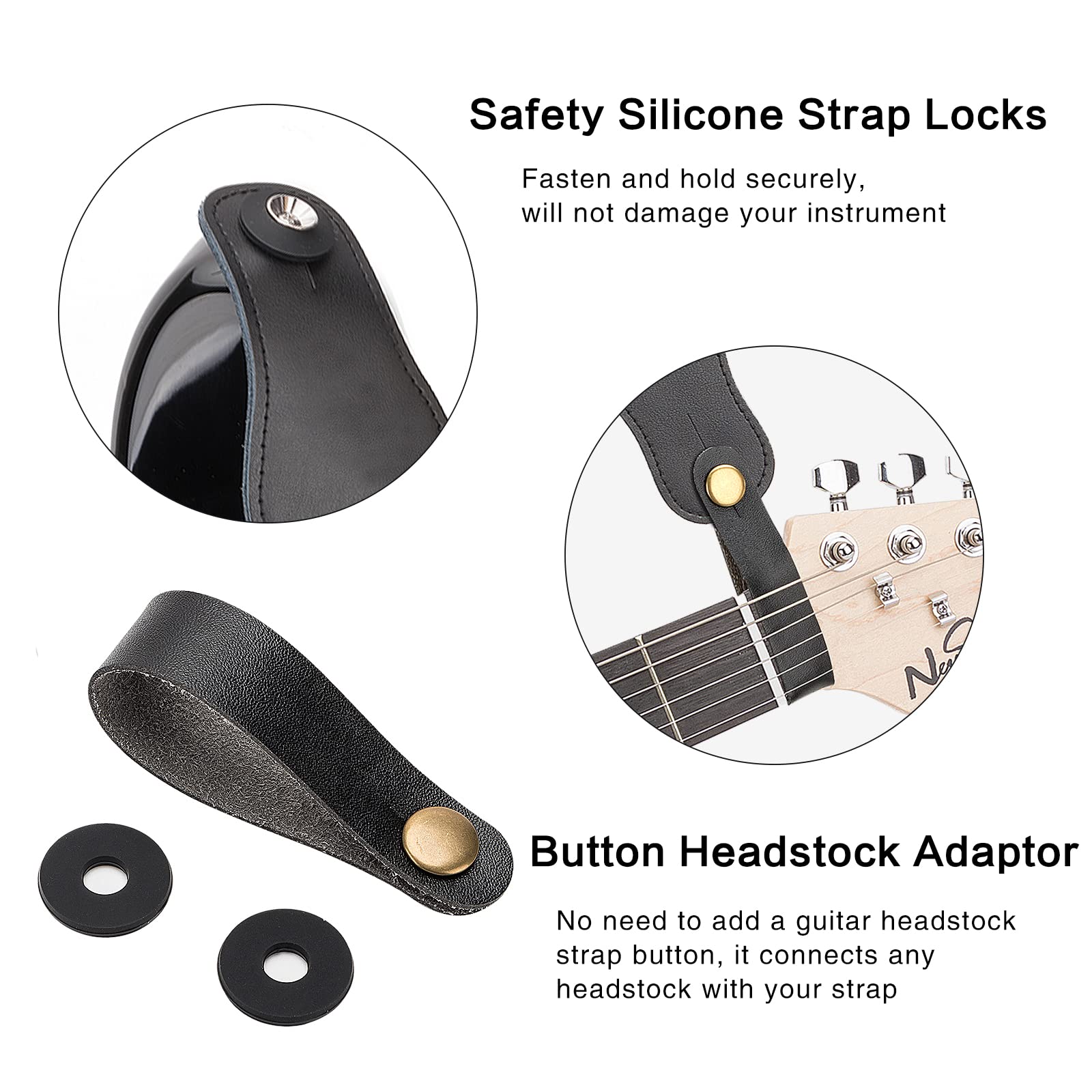 NeuSchwan Van Gogh Starry Night Guitar Strap, Includes 2 Silicone Strap Locks & Strap Button. Adjustable Guitar Straps for Elect