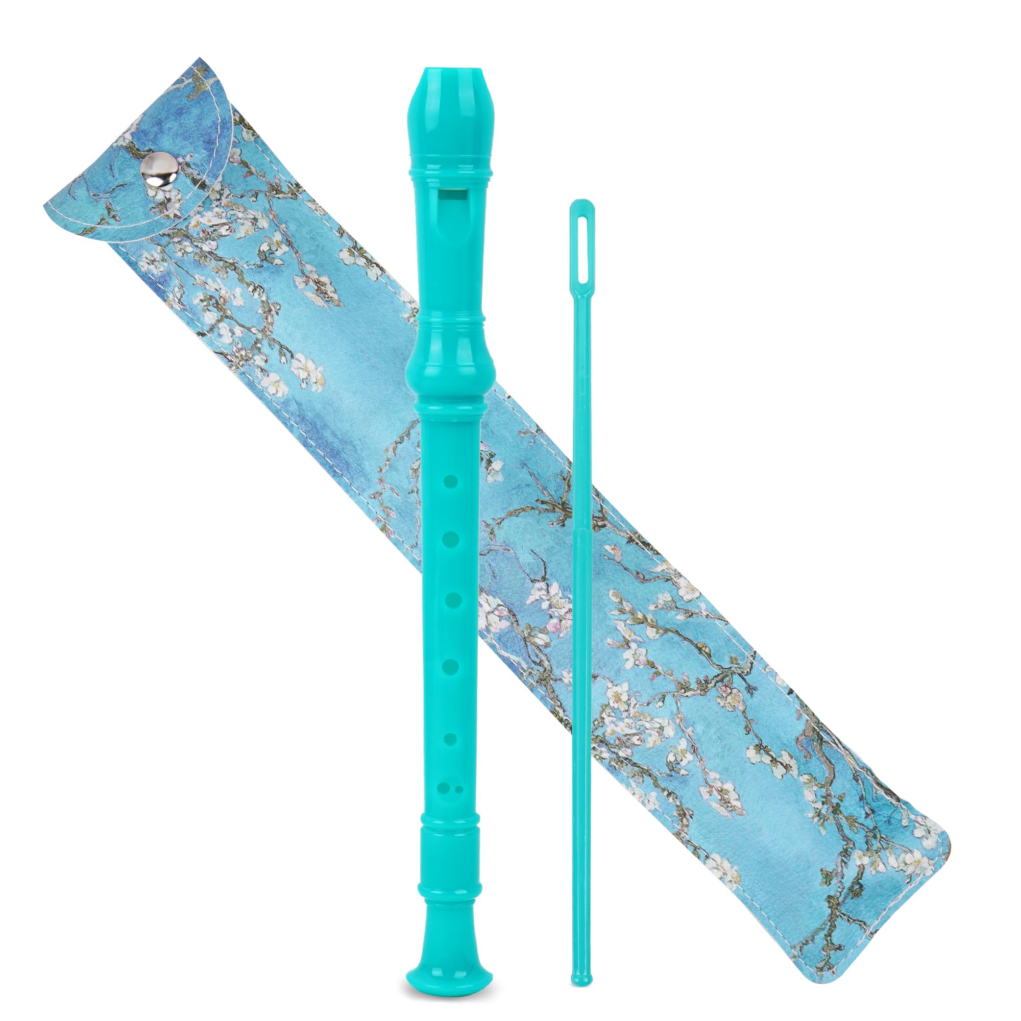 Jasenna Recorder Instrument for Beginner Kids Adults,8-Hole Soprano Descant Recorder Music Flute with with Cleaning Rod & Leathe