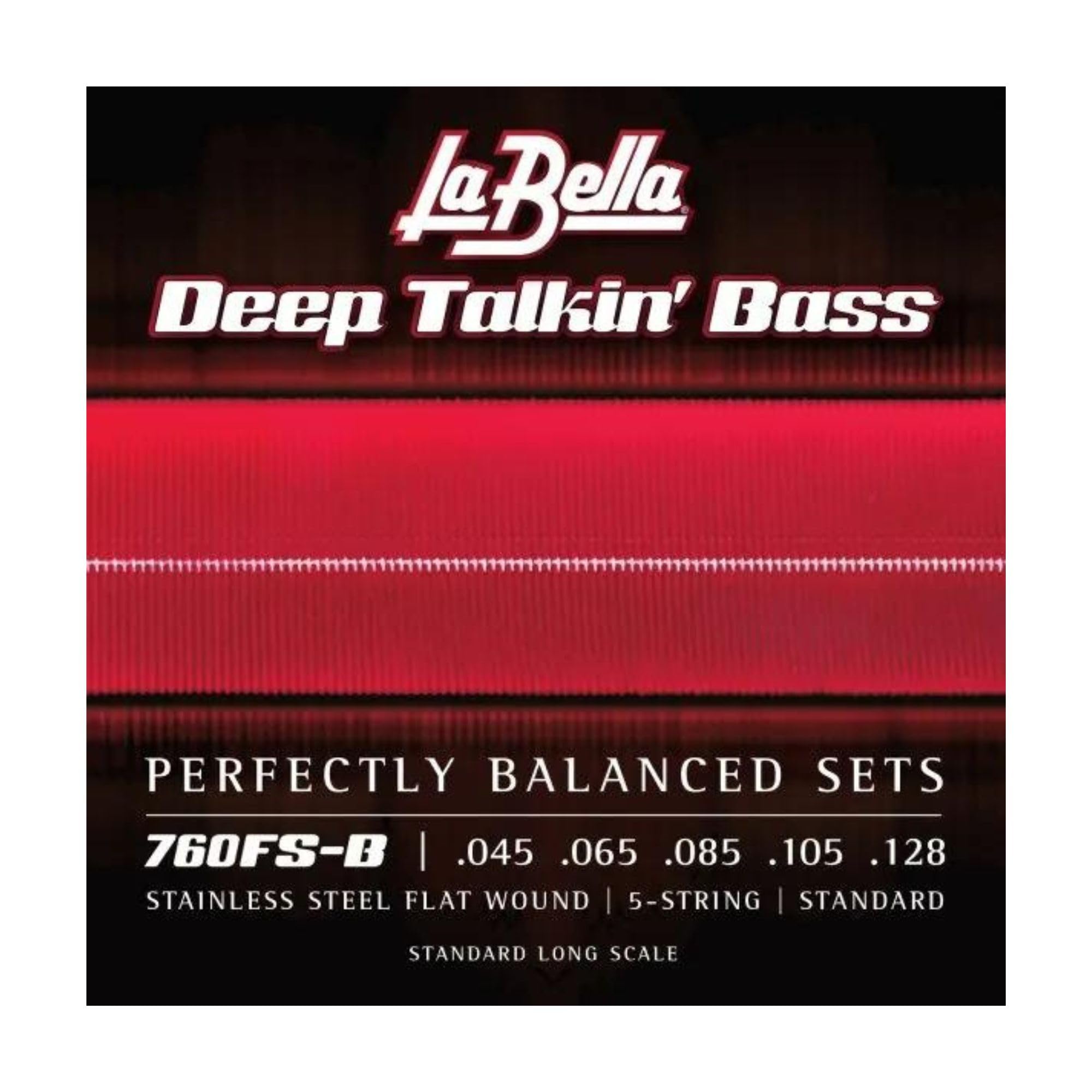 La Bella 760Fs-B Deep Talkin' Bass Stainless Steel Flat Wound Standard Bass Guitar Strings