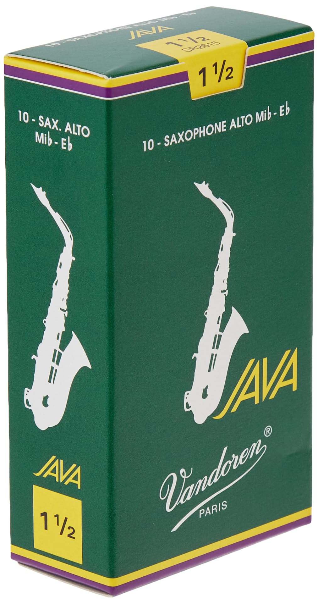 Vandoren SR2615 Alto Sax JAVA Reeds Strength 1.5; Box of 10