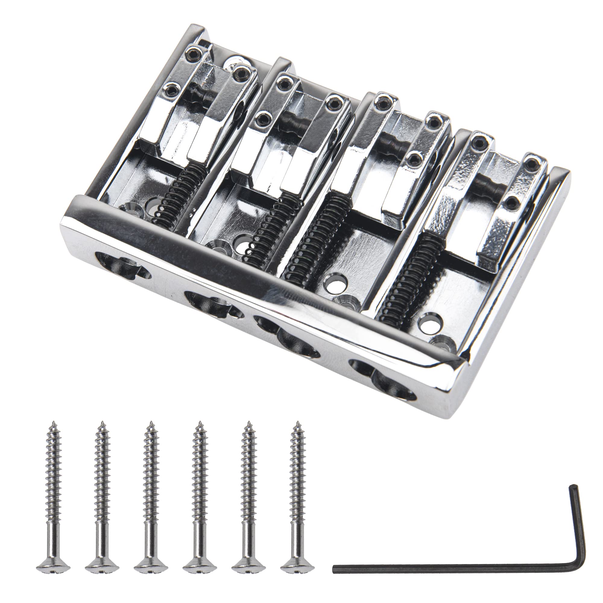 1Pcs Yootones 4 String Electric Bass Bridge High-End Roller Saddles Bridge Tailpieces Compatible With Bass Guitar Accessories (S