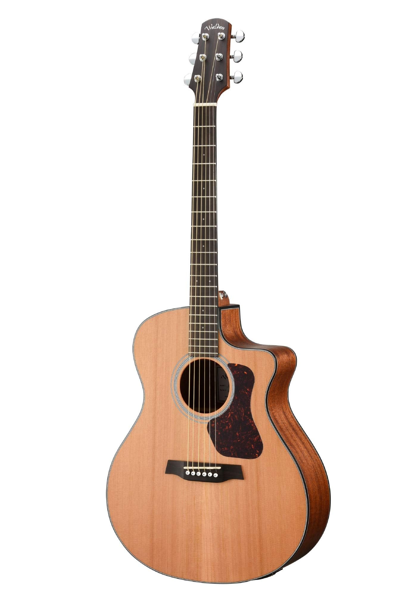 Walden G570CE W/Gig Bag Natura Solid Cedar Top Grand Auditorium Acoustic Cutaway-Electric Guitar - Open Pore Satin Natural