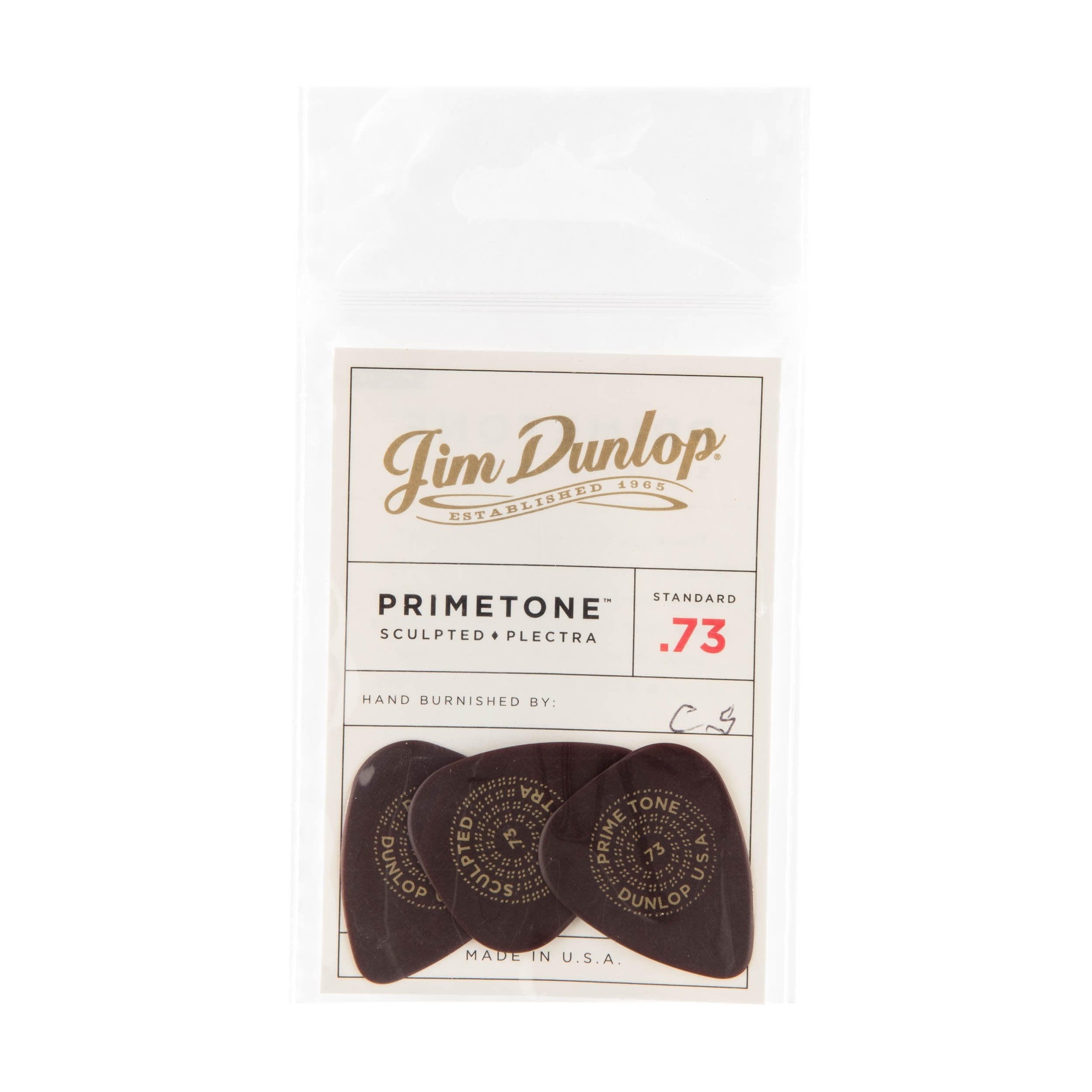 Jim Dunlop .73mm Sculpted Plectra (Smooth) -3 Pack Primetone Standard Pick (24511073003)