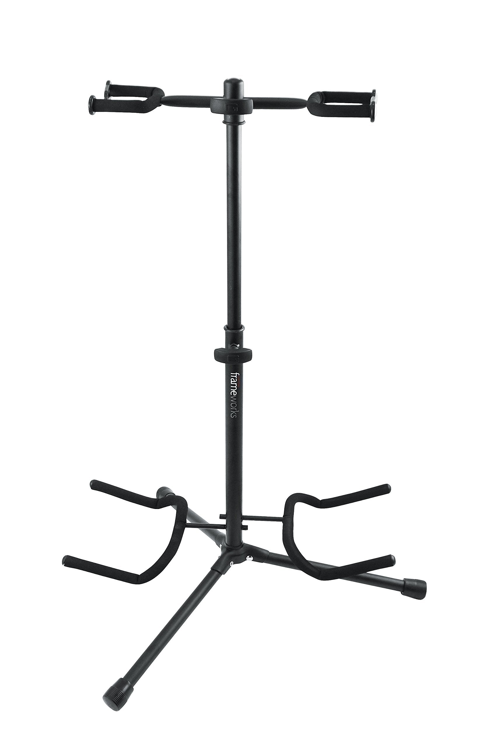 Gator Frameworks Adjustable Double Stand Holds Two Electric Or Acoustic Guitars (Gfw-Gtr-2000)